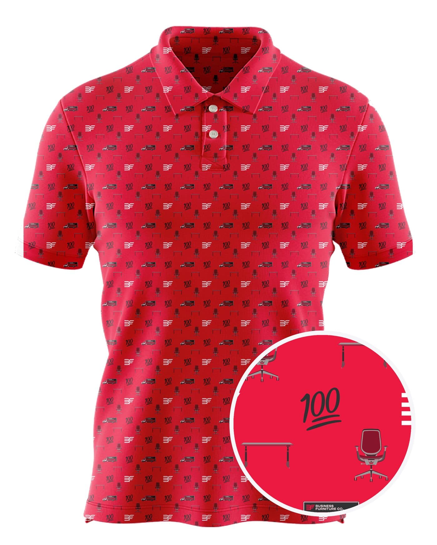 Business Furniture Co. custom all-over print polo
