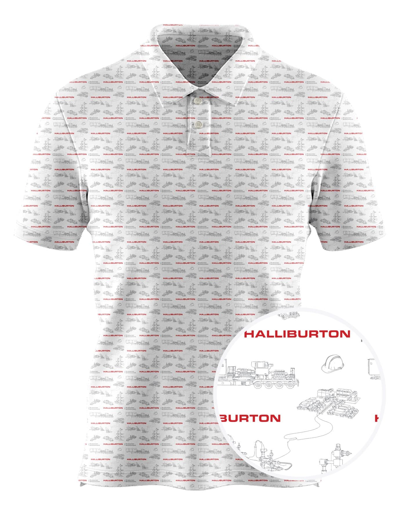 Halliburton custom all-over print polo