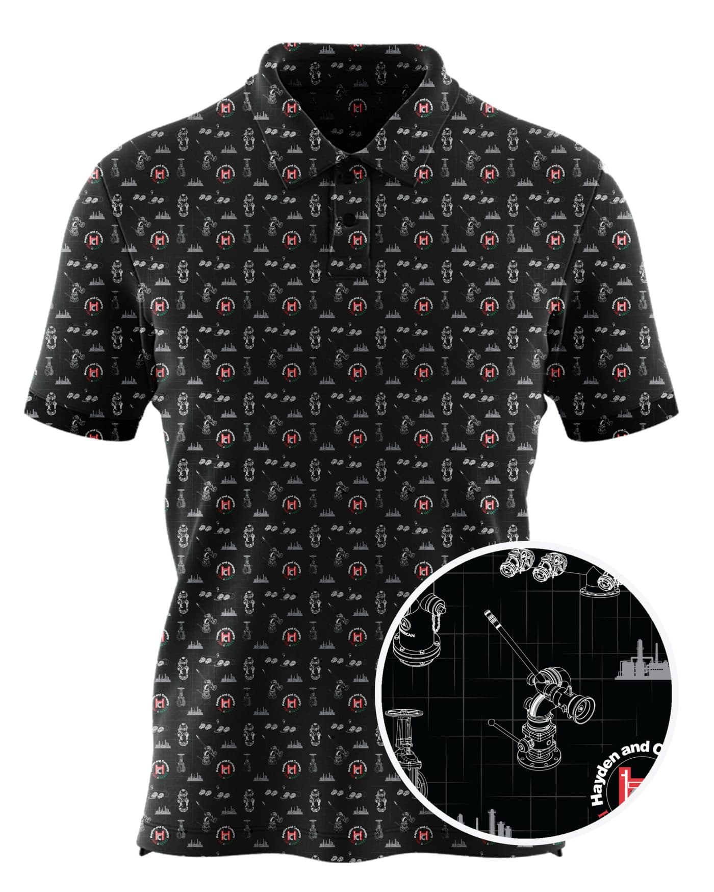 Hayden custom all-over print polo