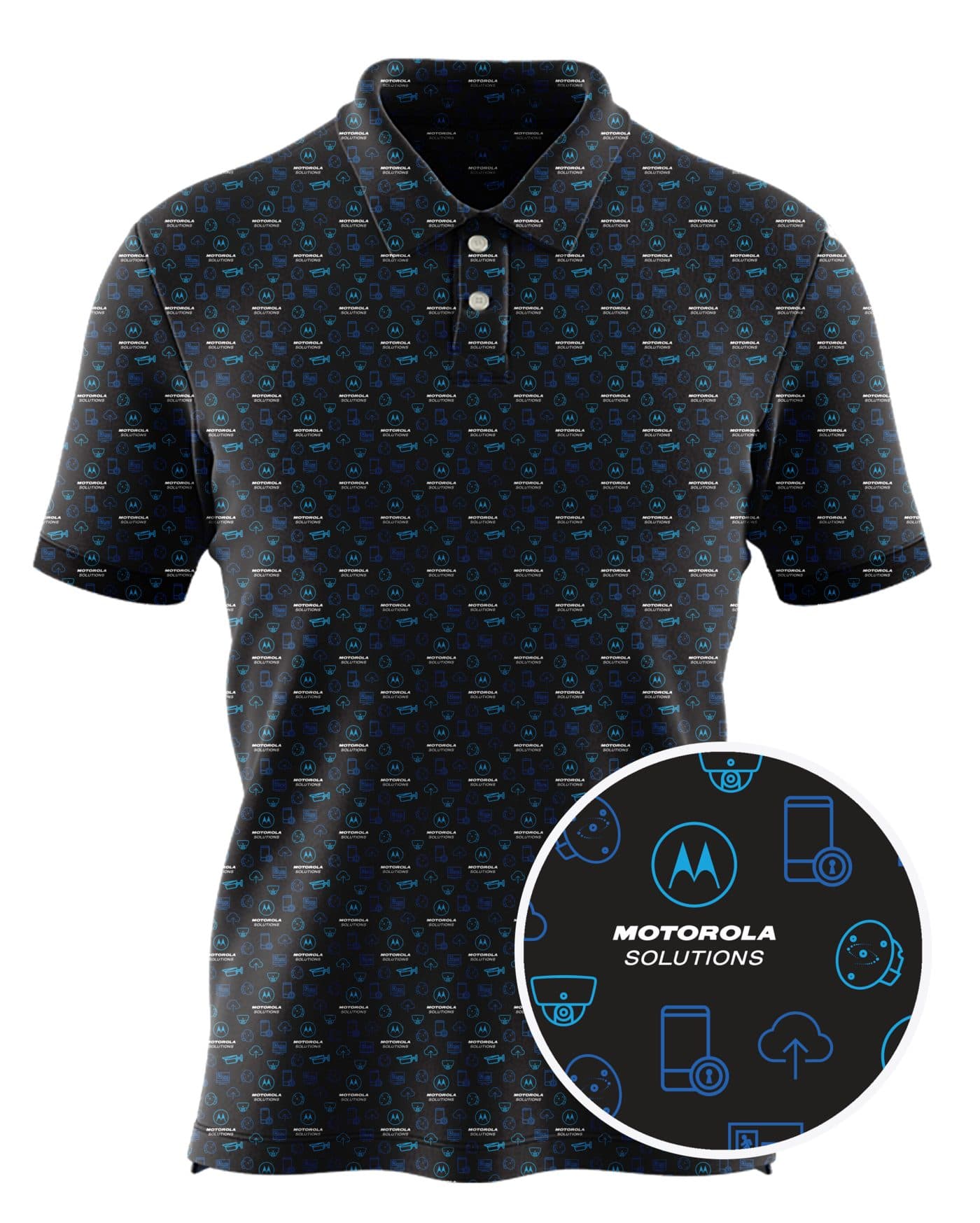 Motorola Circle custom all-over print polo
