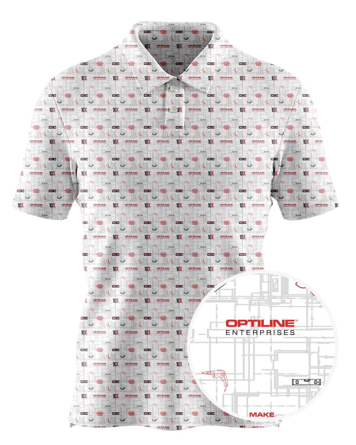 Optiline custom all-over print polo