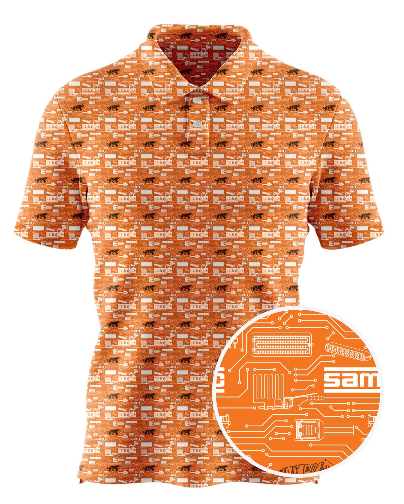 Samtec custom all-over print polo