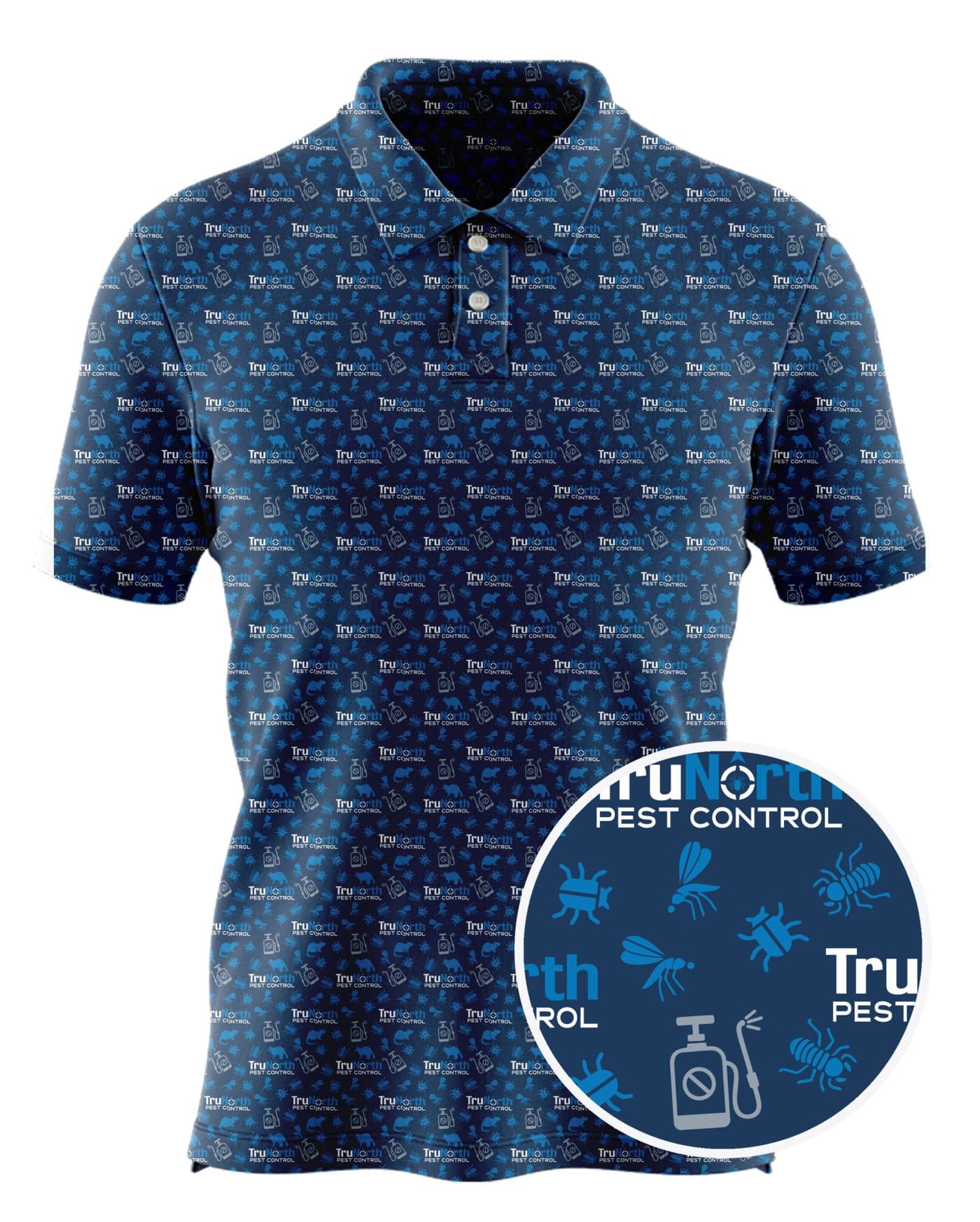 TruNorth Pest Control custom all-over print polo