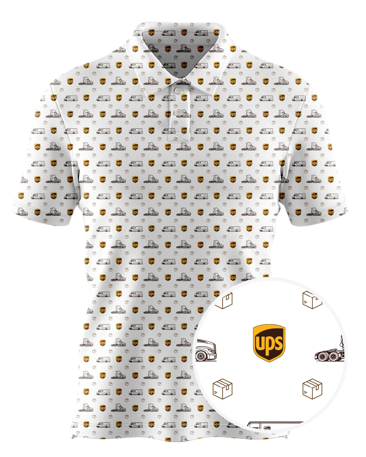 UPS custom all-over print polo