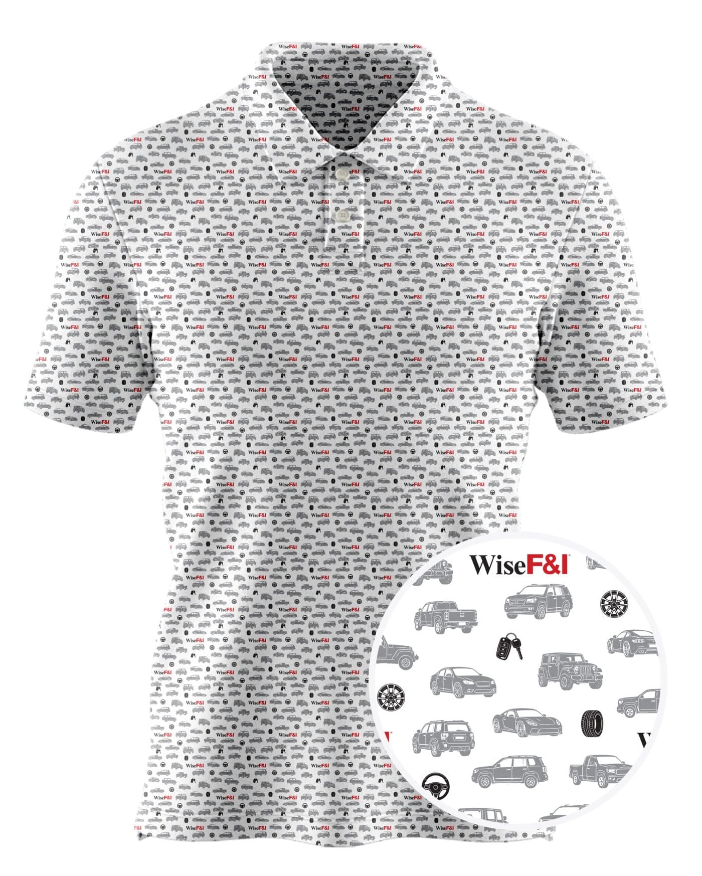 Wise F&I custom all-over print polo