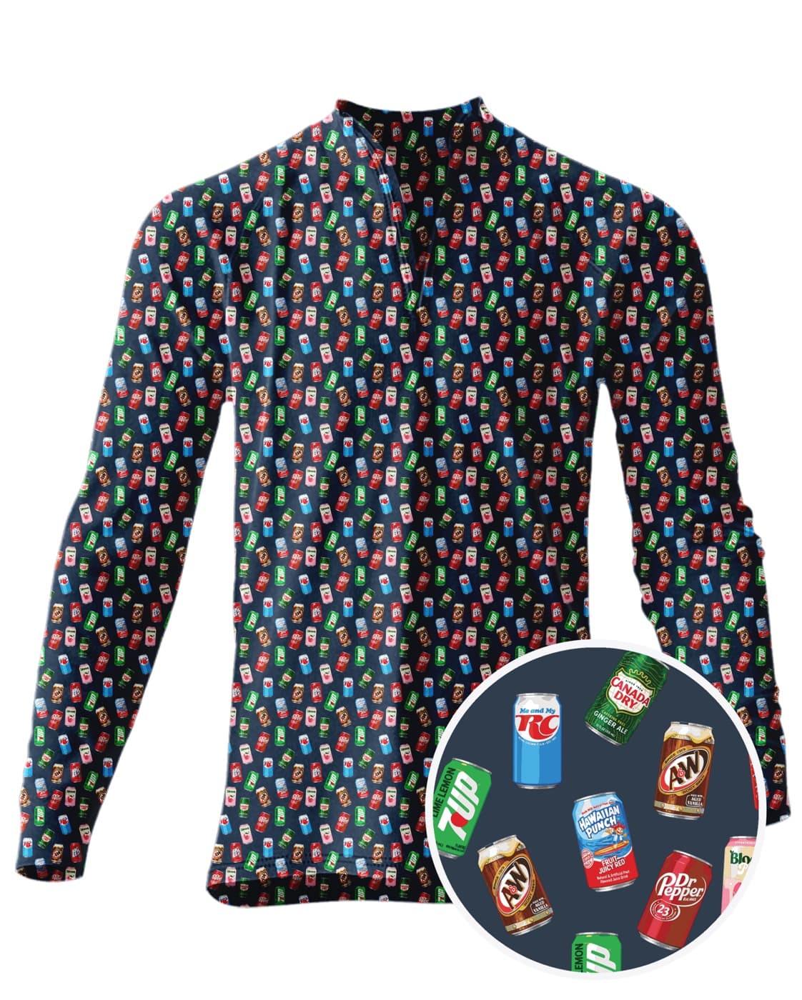 Custom all-over print quarter-zip for Keurig Dr Pepper