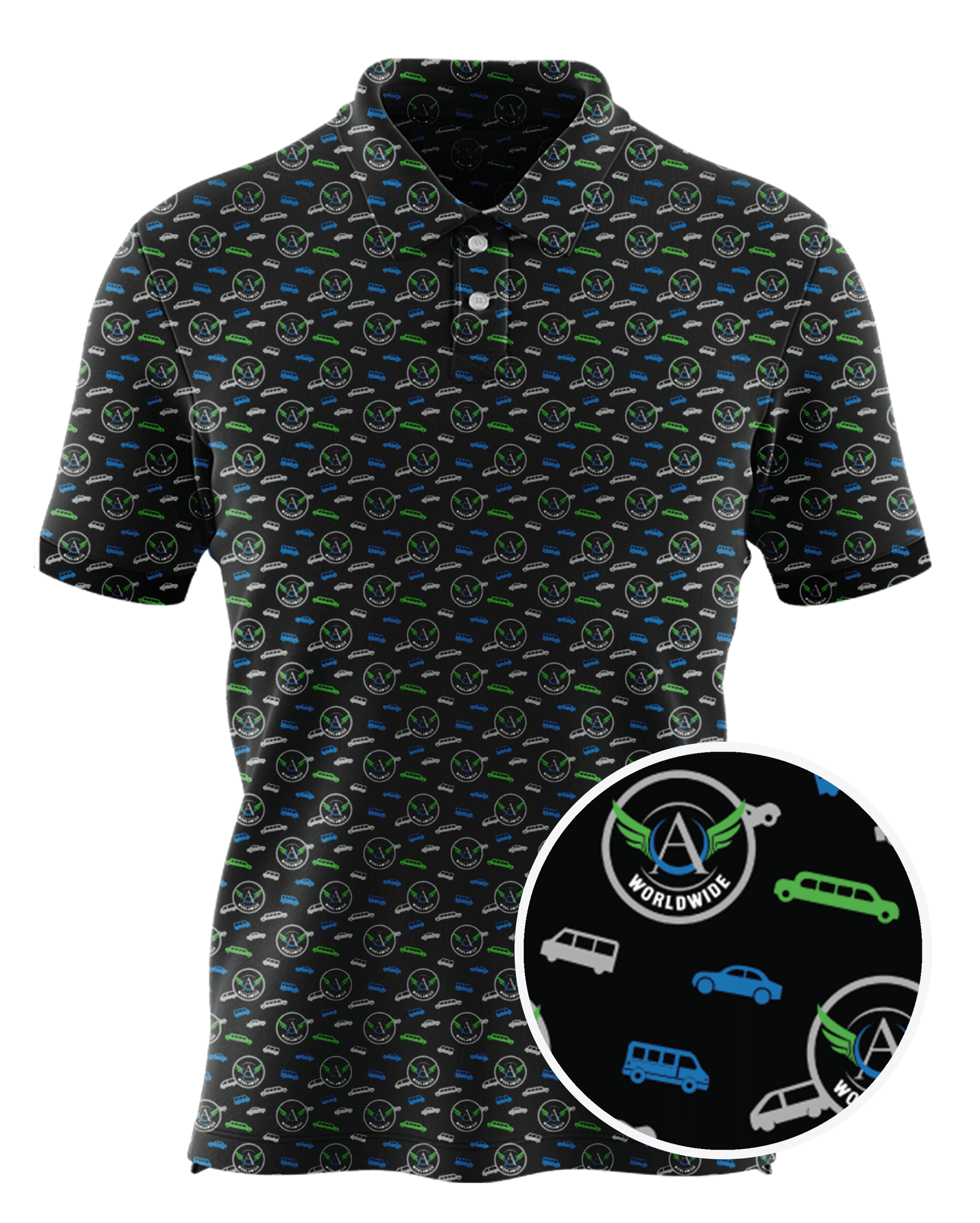 Angel Worldwide Transportation custom all-over print polo