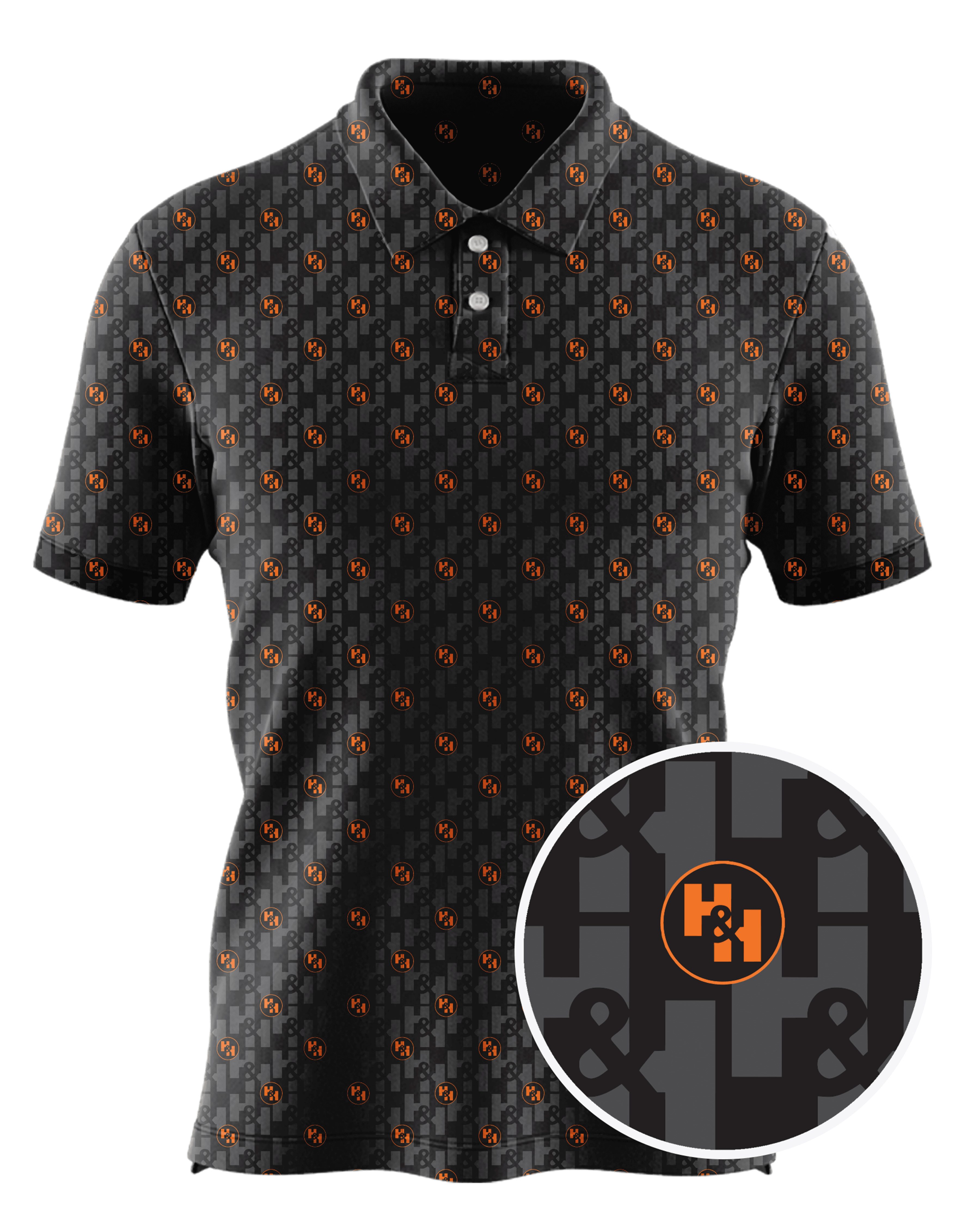 H&H Mechanical, LLC custom all-over print polo