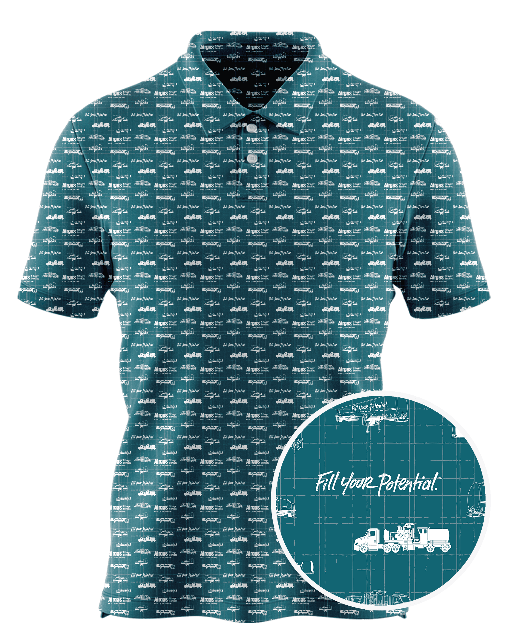 Custom all-over print polo