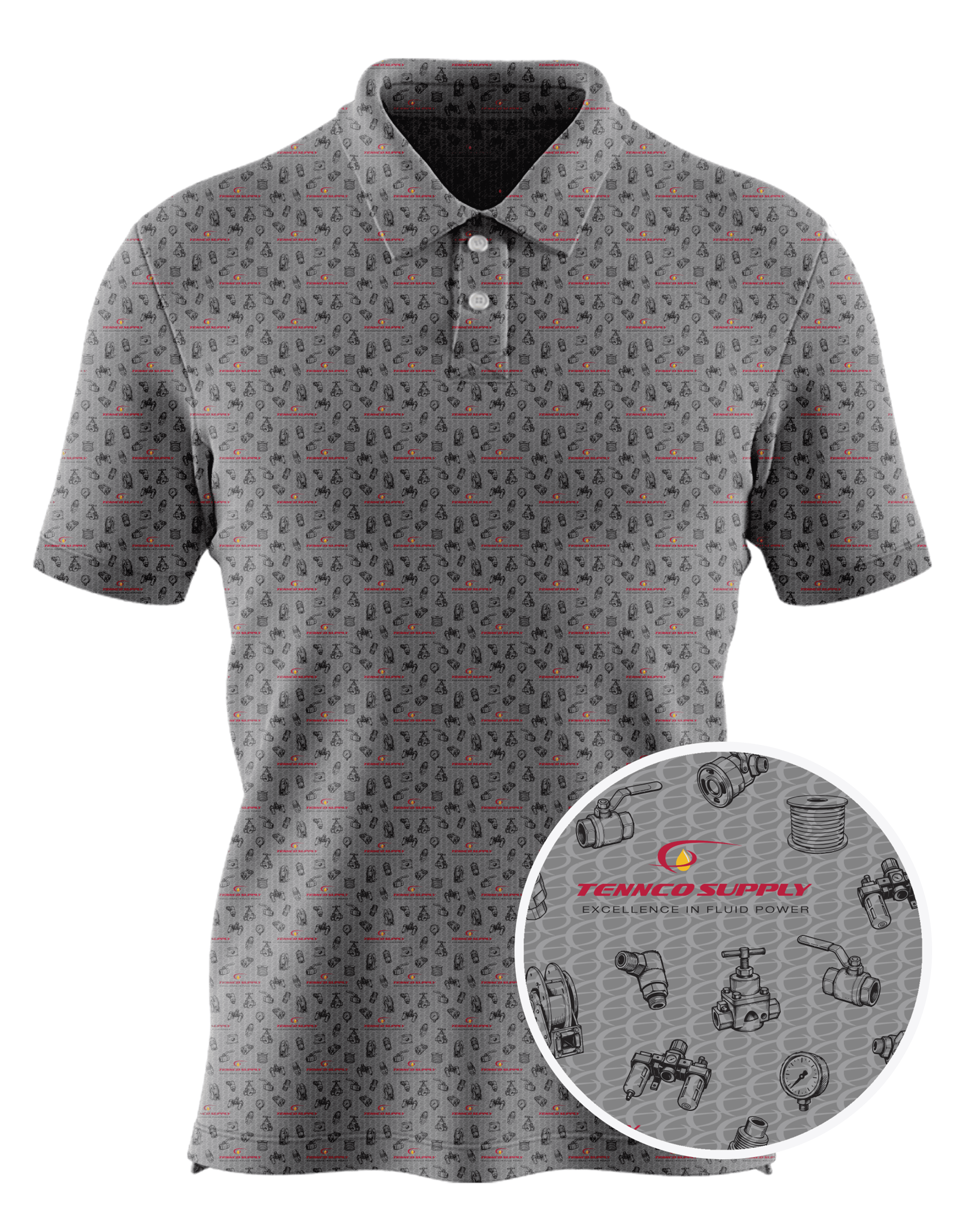 Tennco Supply custom all-over print polo