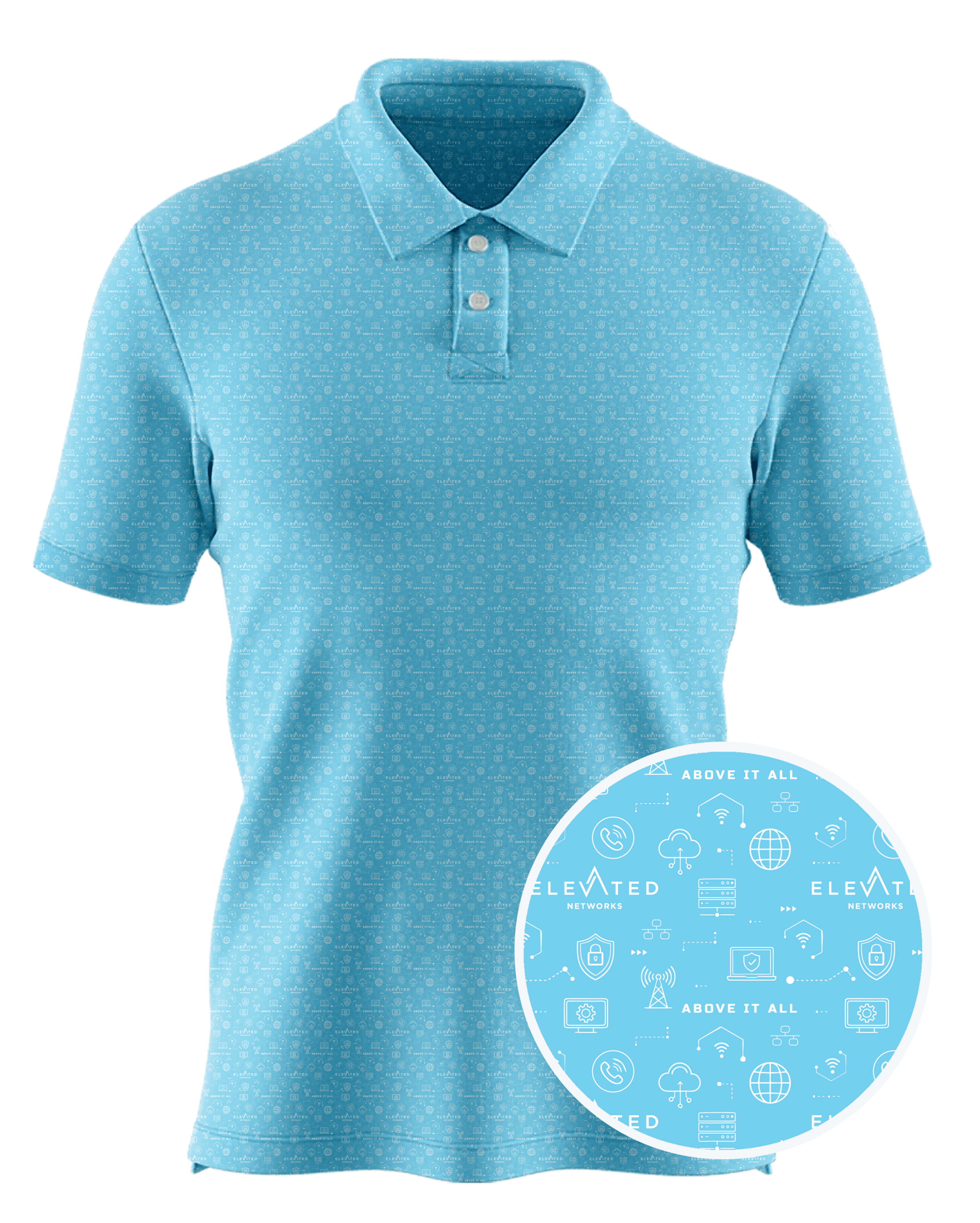 Elevated Networks custom all-over print polo