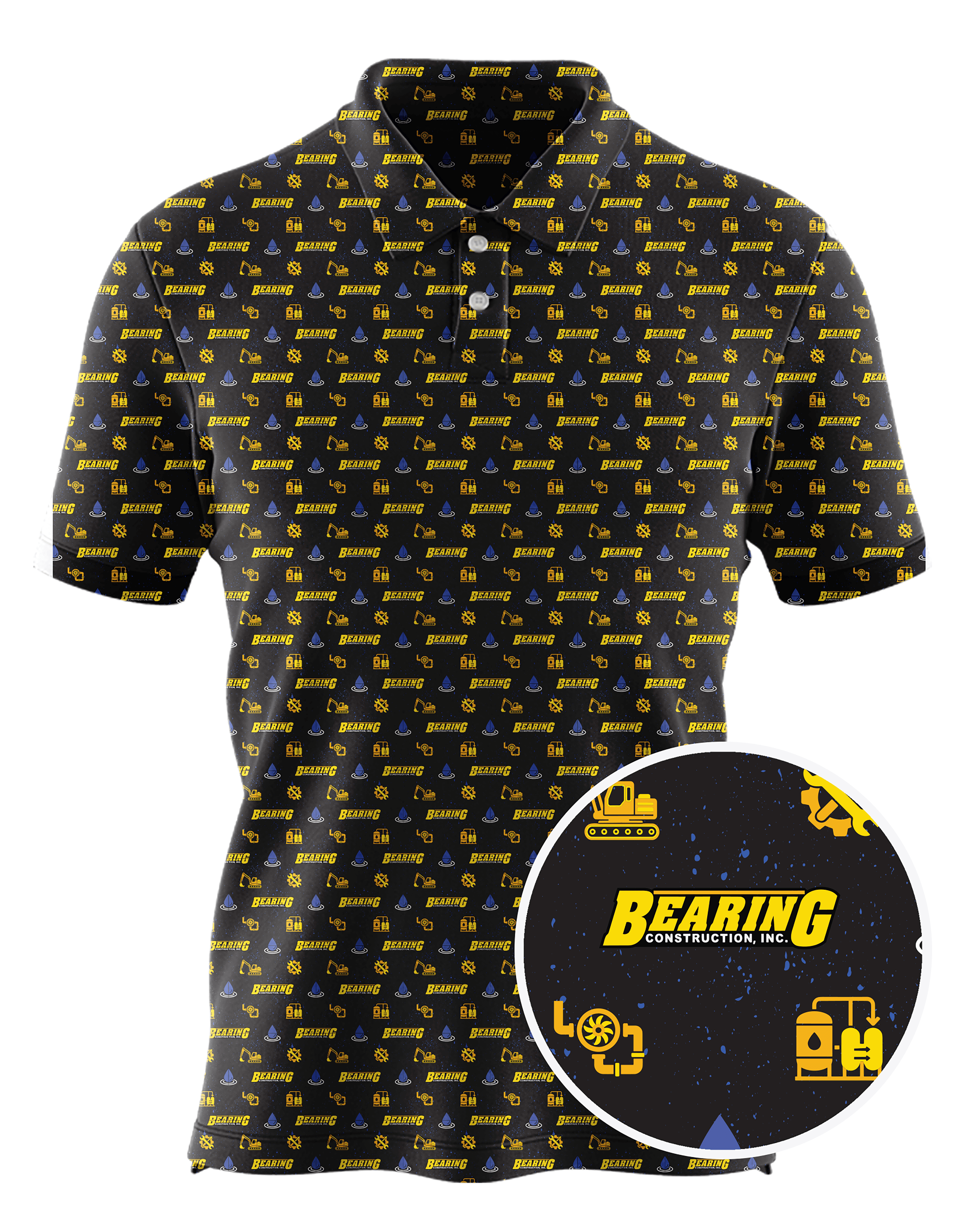 Bearing Construction custom all-over print polo