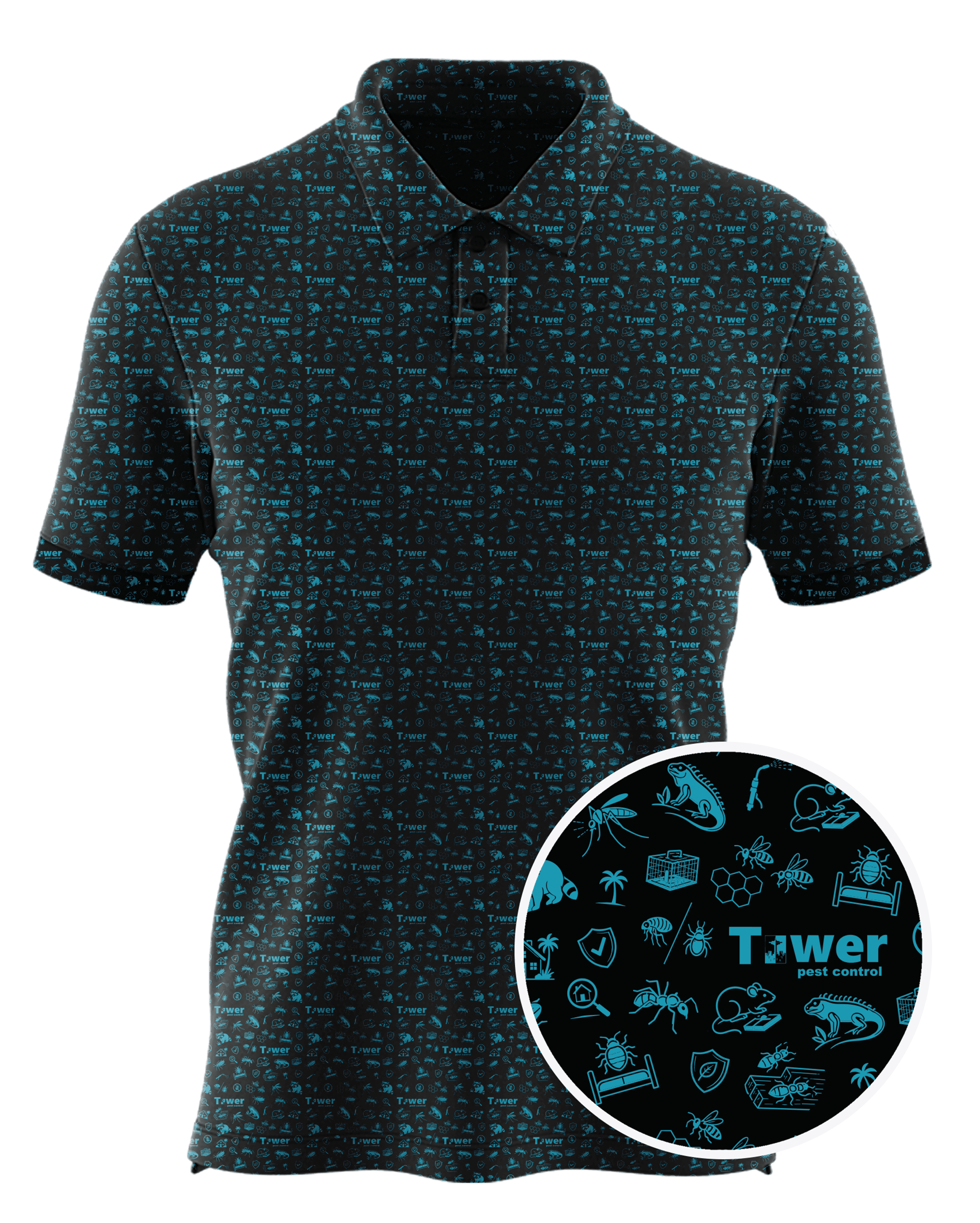 Towwrpest contr custom all-over print polo