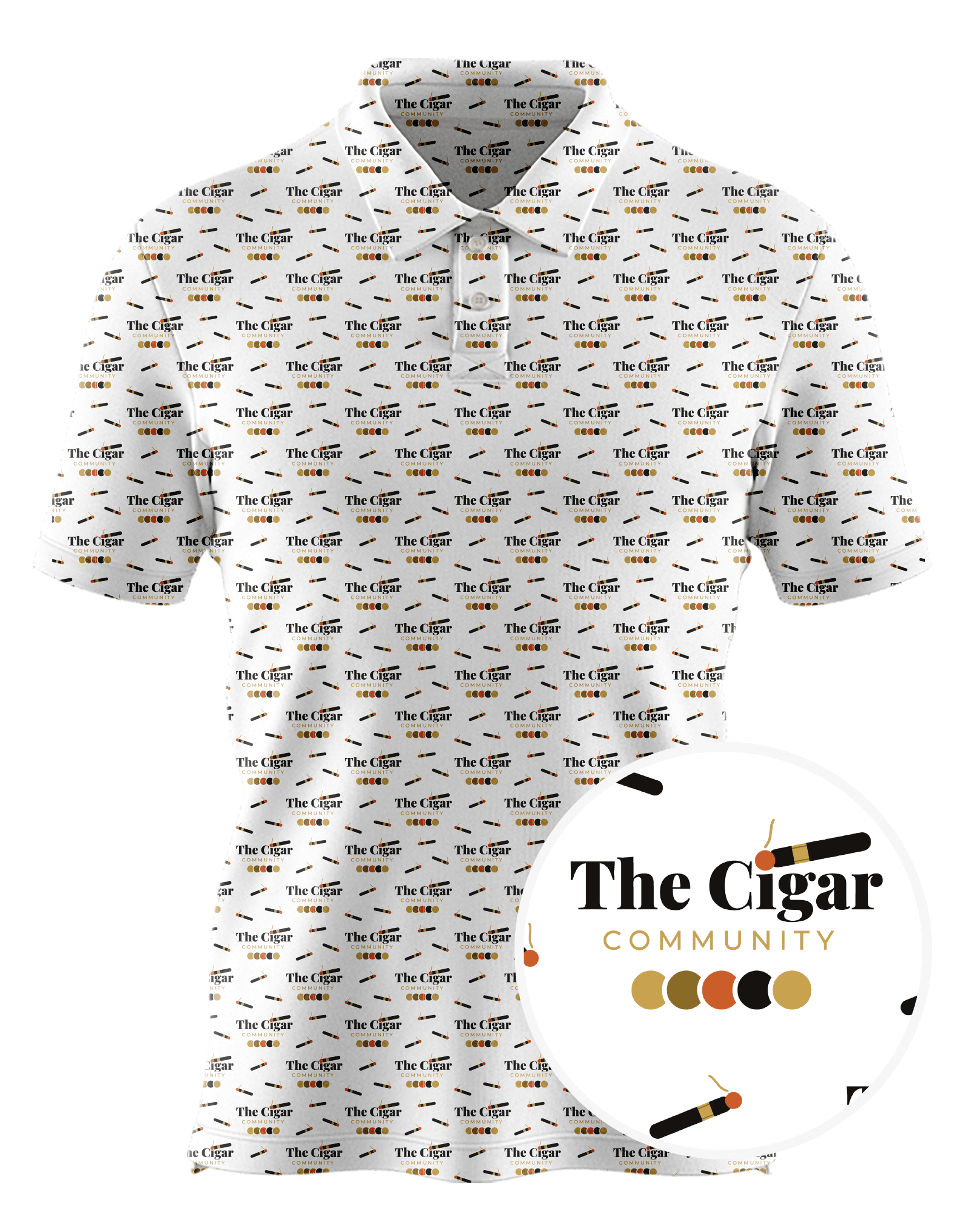 The Cigar Community custom all-over print polo