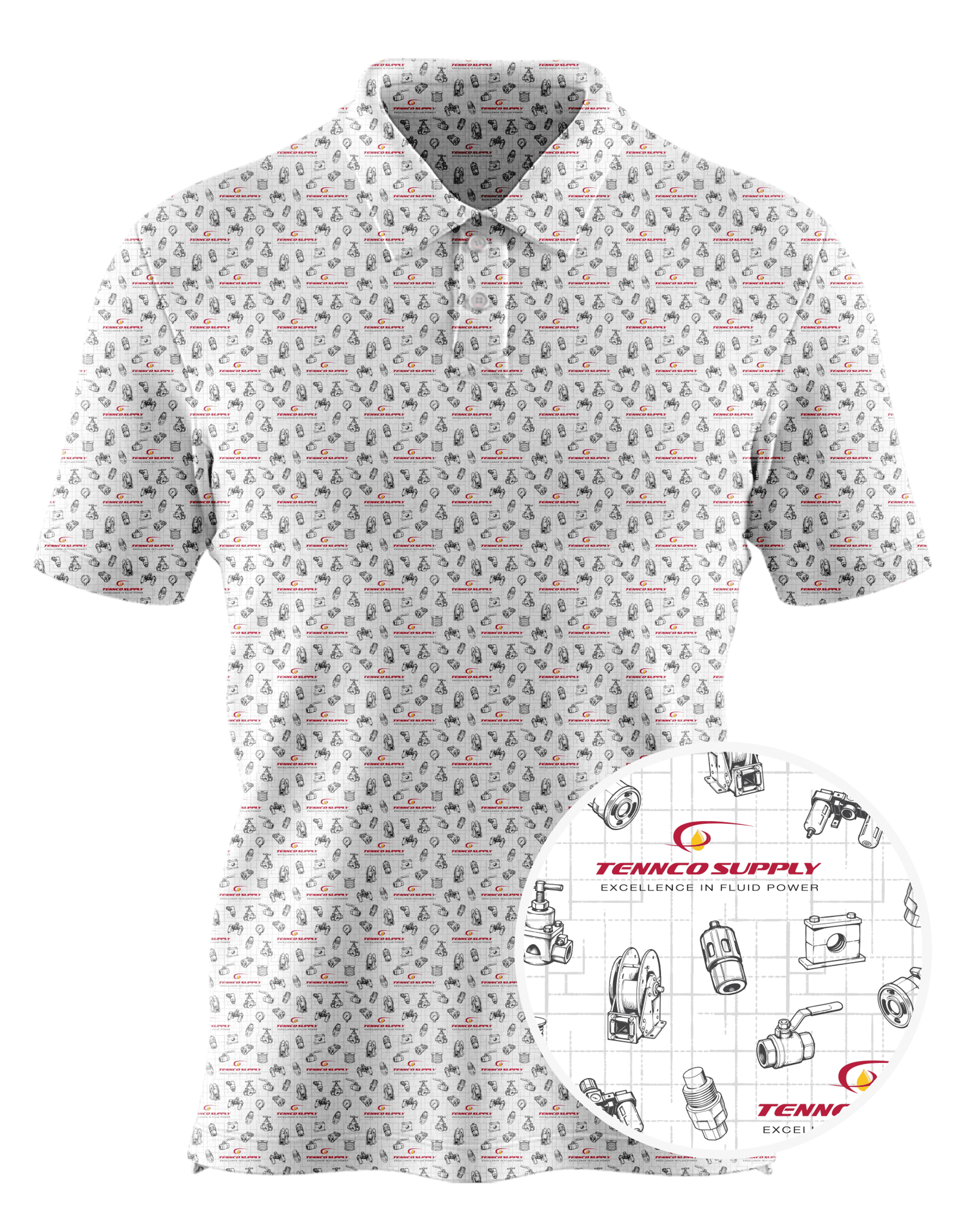 Tennco Supply custom all-over print polo
