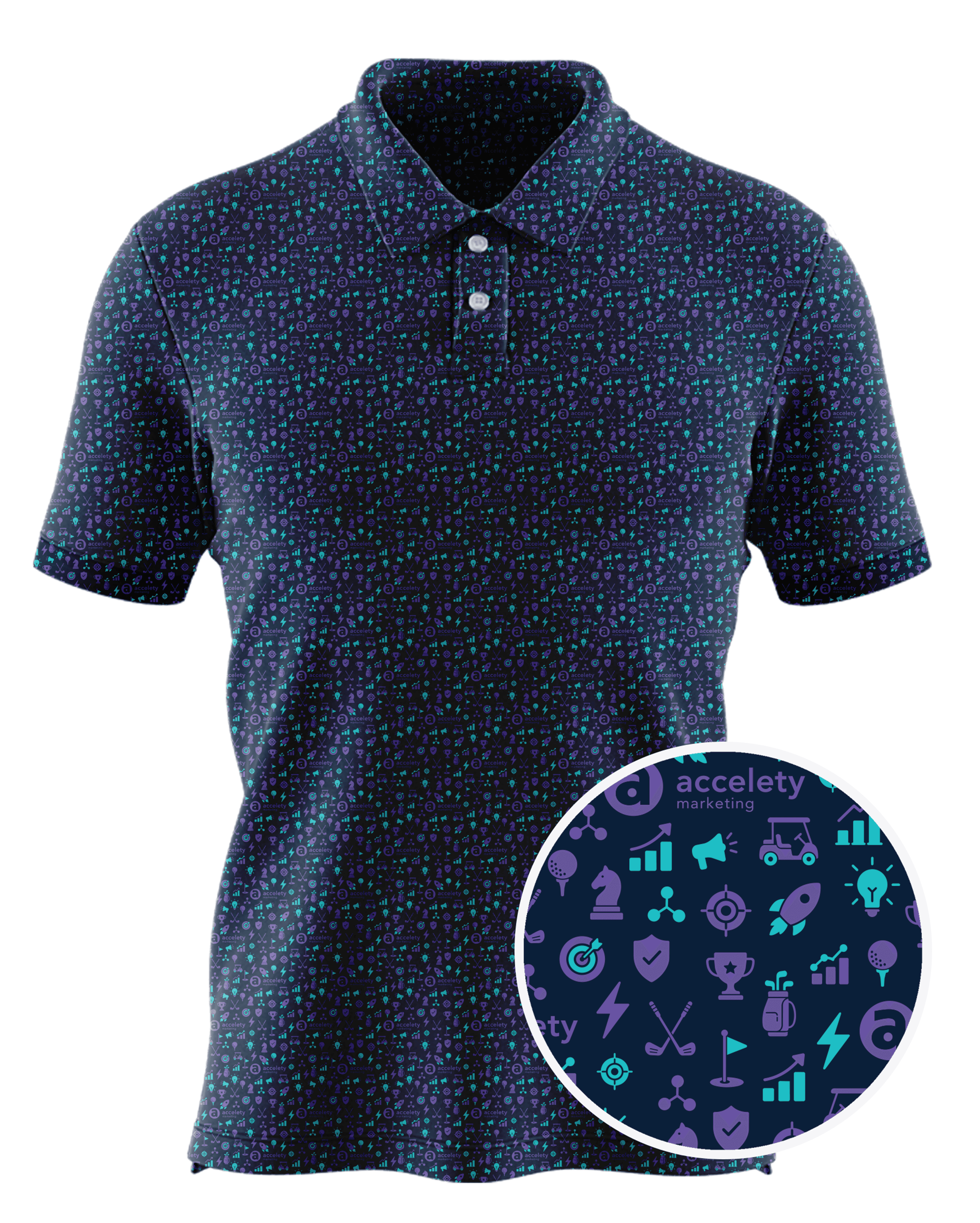 Accelety Marketing custom all-over print polo
