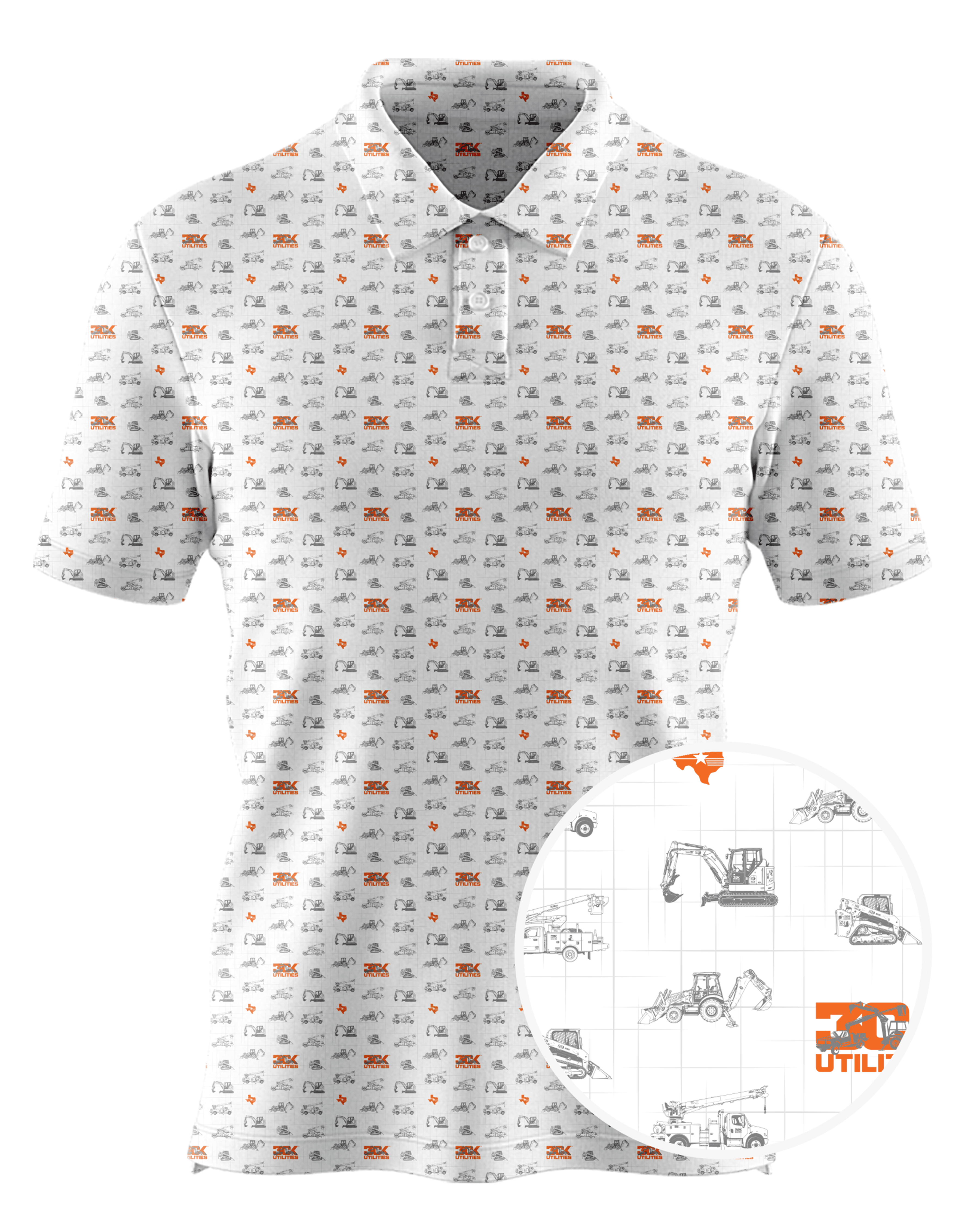 J&L Backhoe Service custom all-over print polo