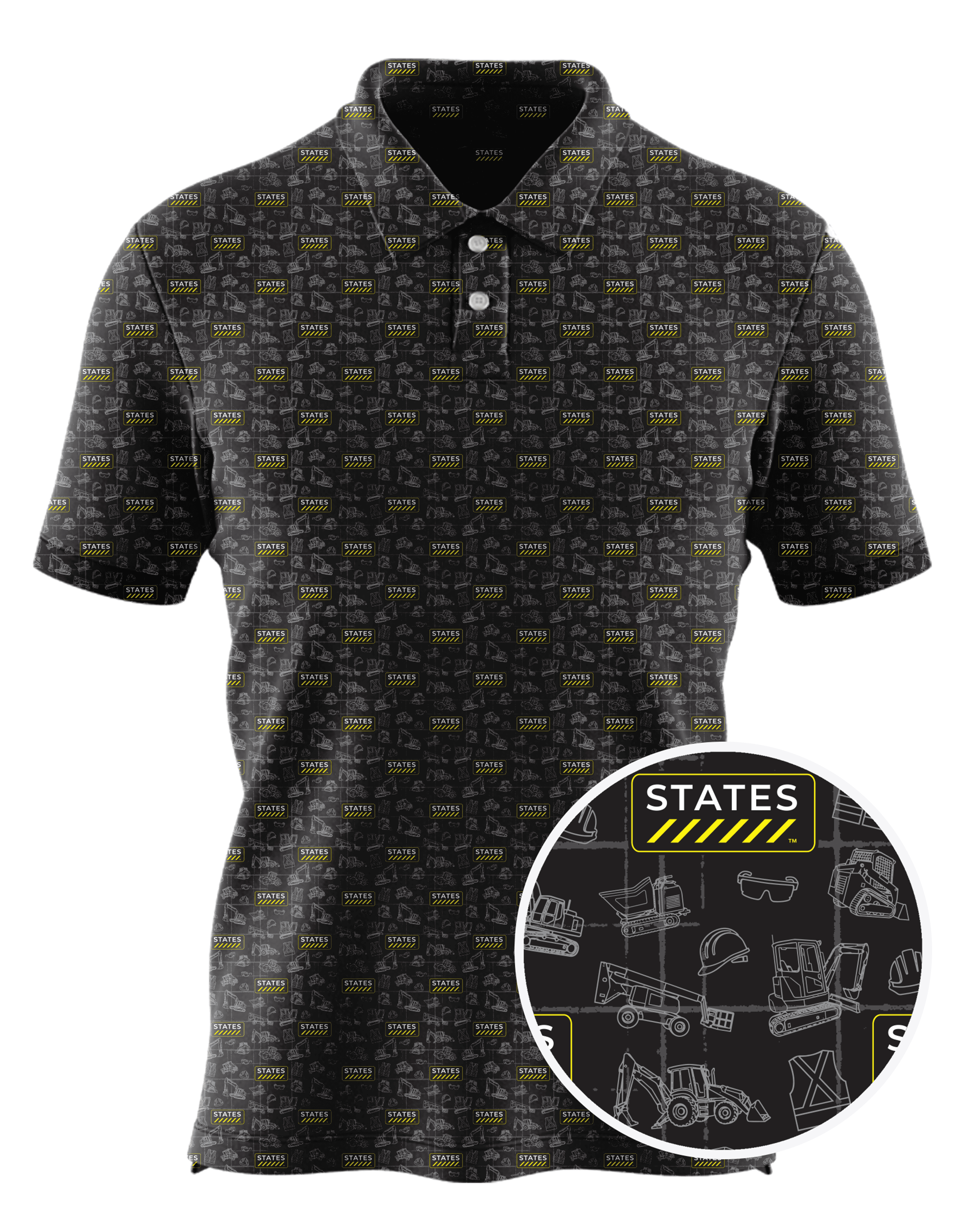 STATES RENTALS custom all-over print polo