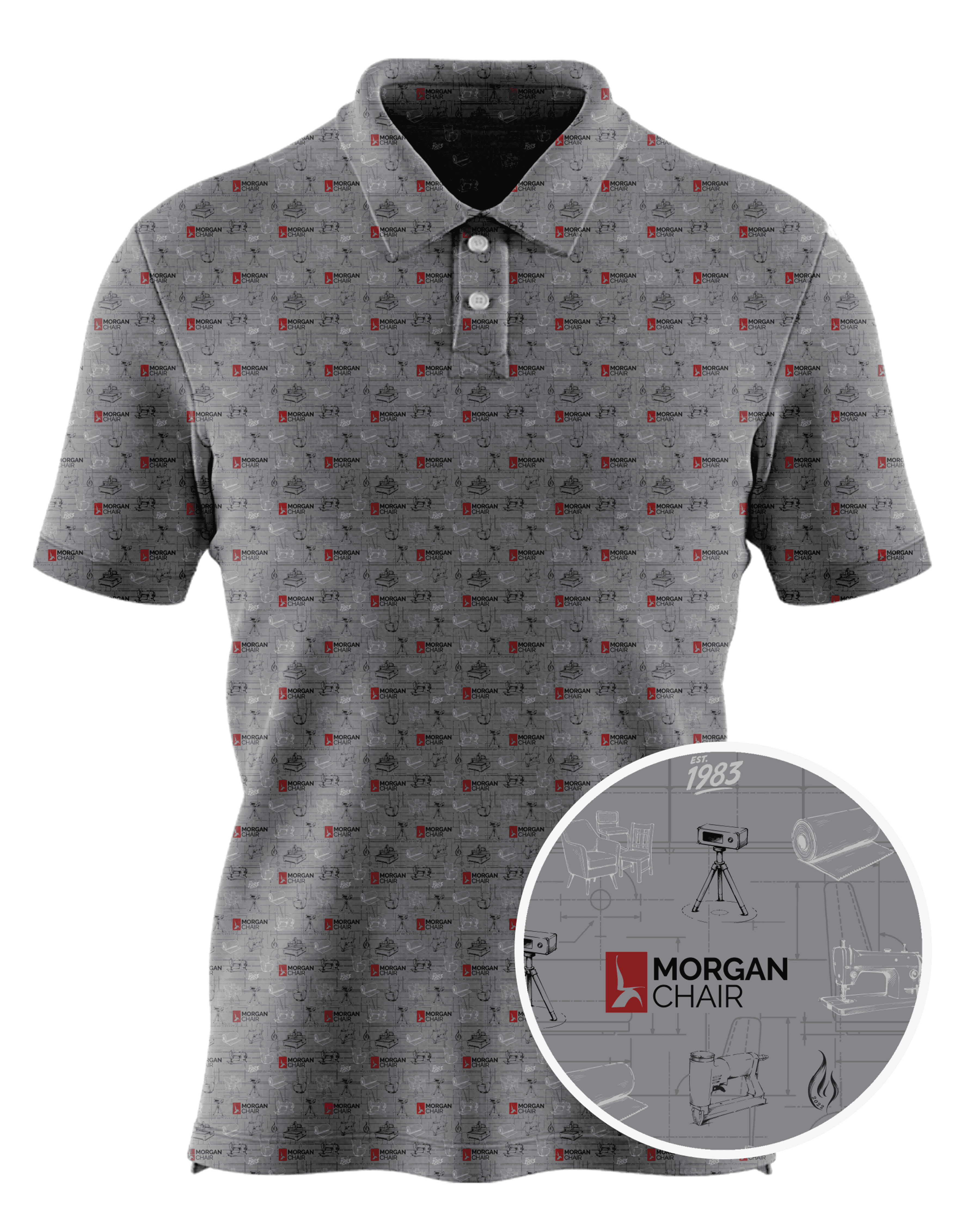 Morgan Chair custom all-over print polo