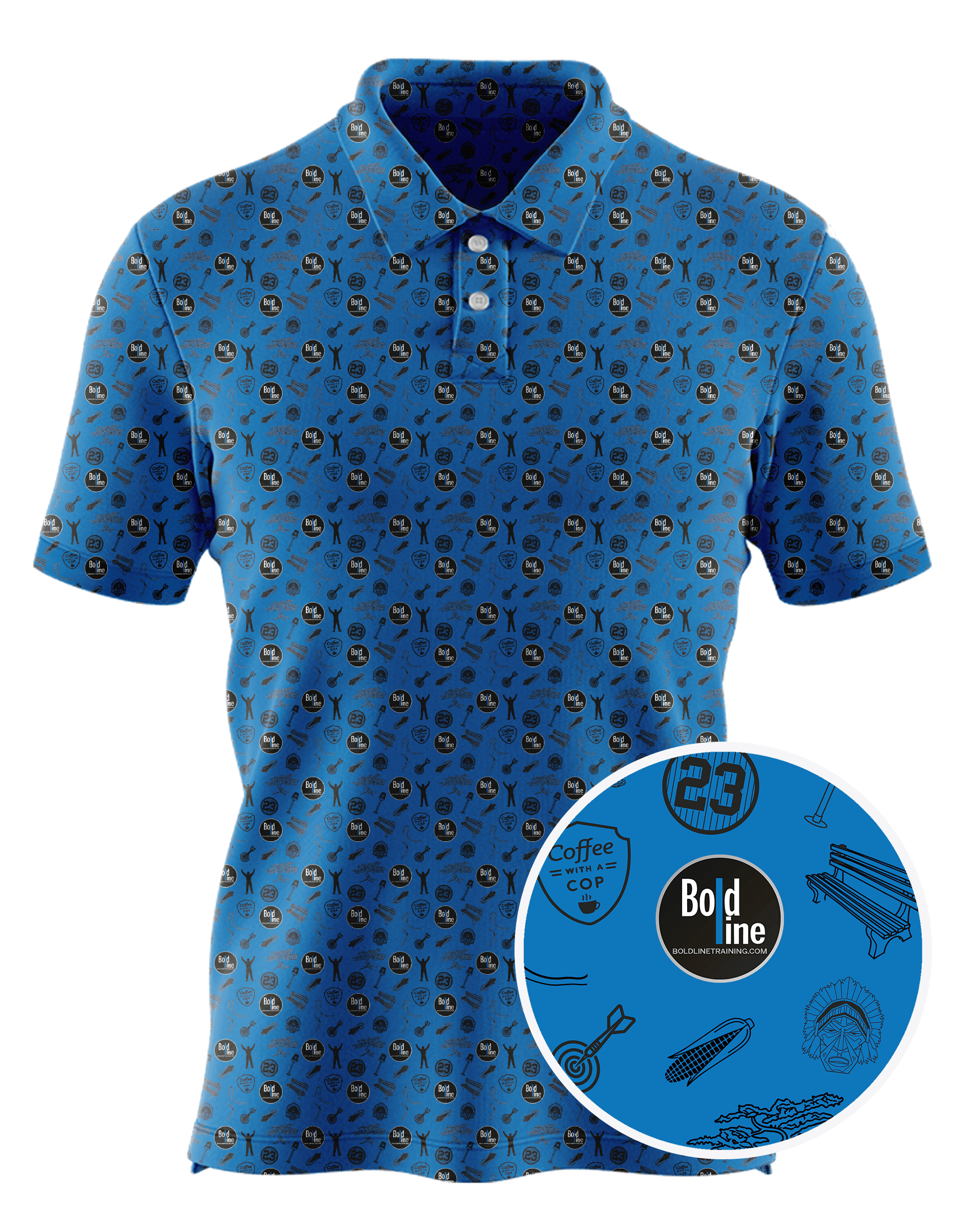 Boldline Training custom all-over print polo