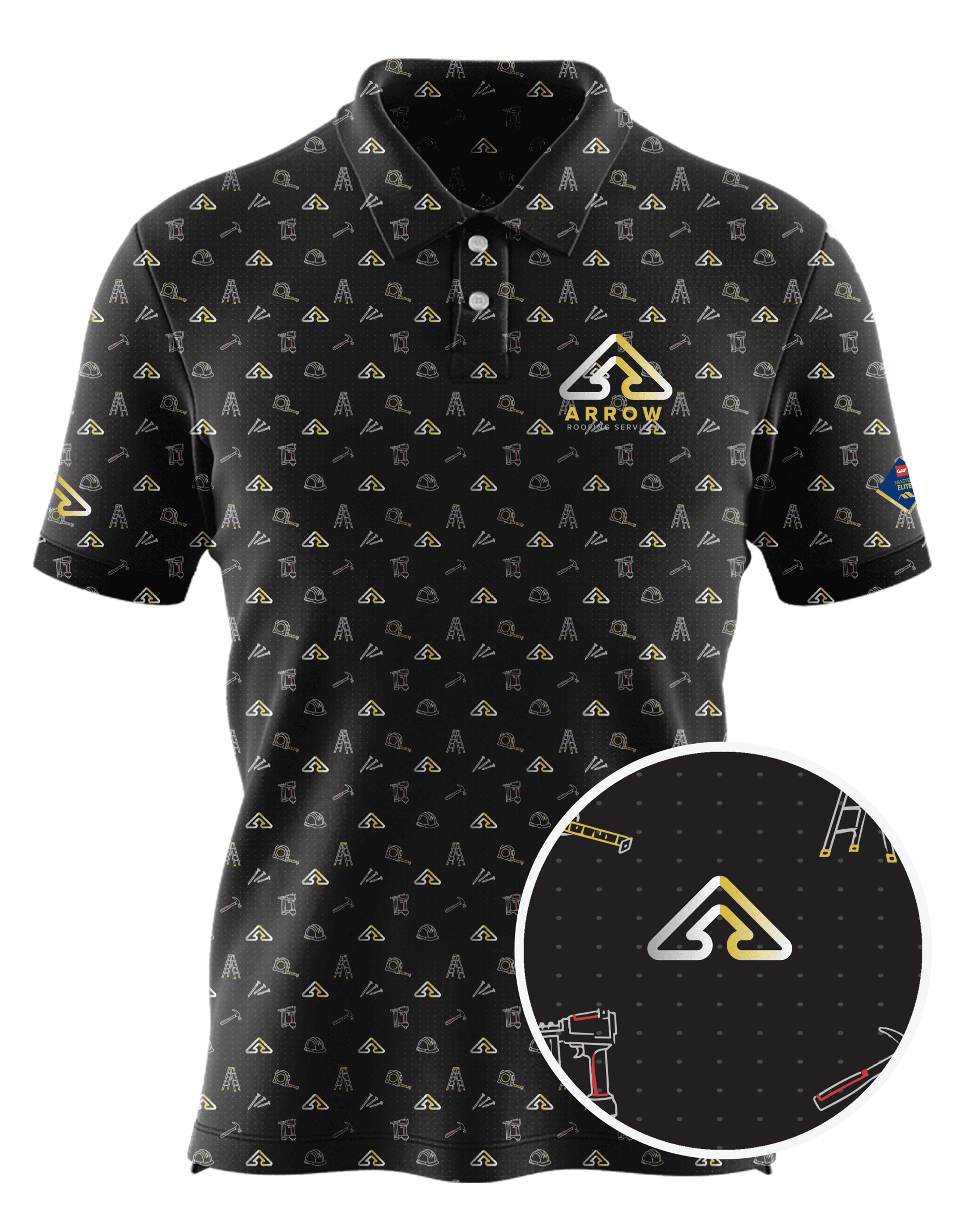 Arrow Roofing Services LLC custom all-over print polo