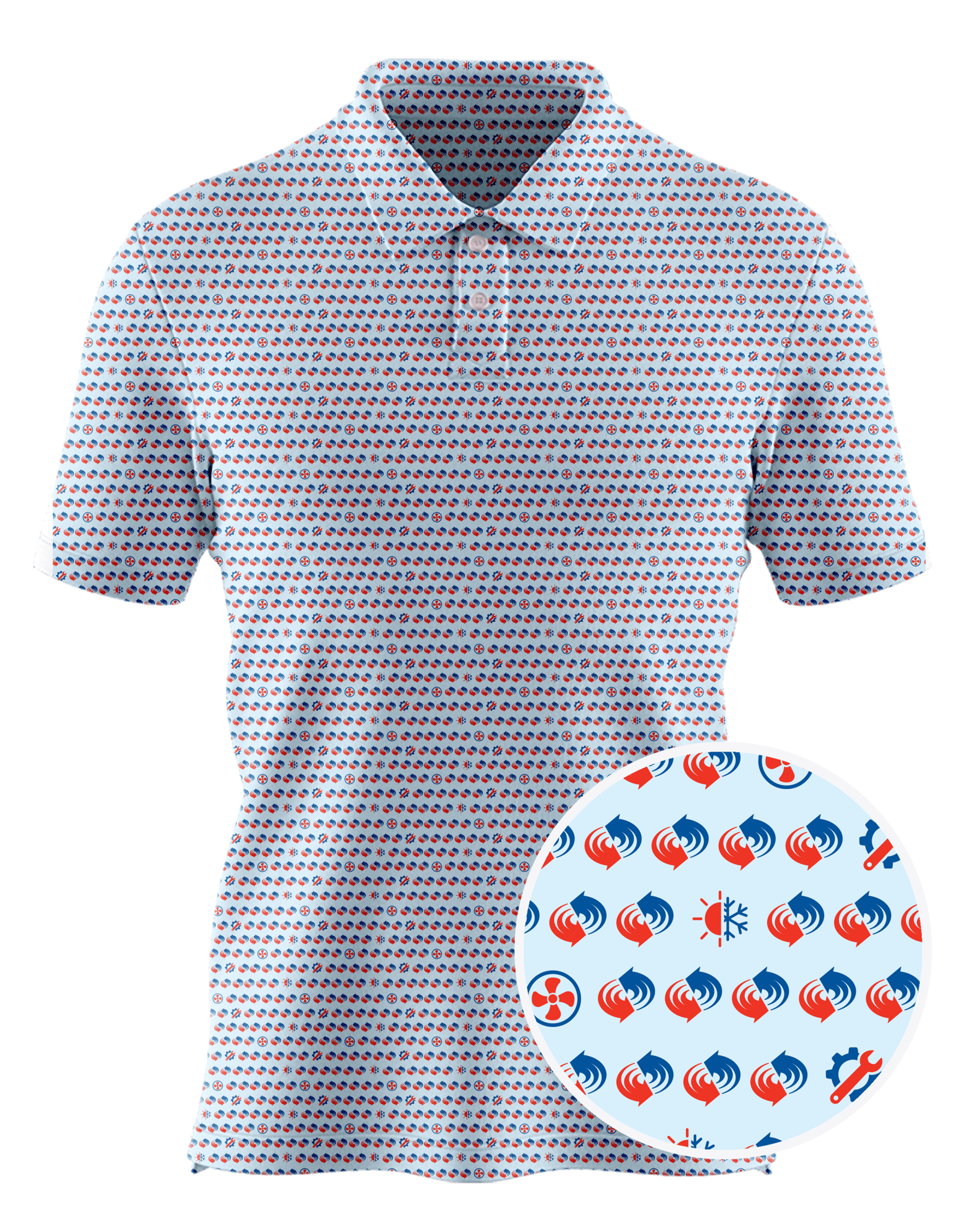 Baggett Heating and Cooling, Inc. custom all-over print polo