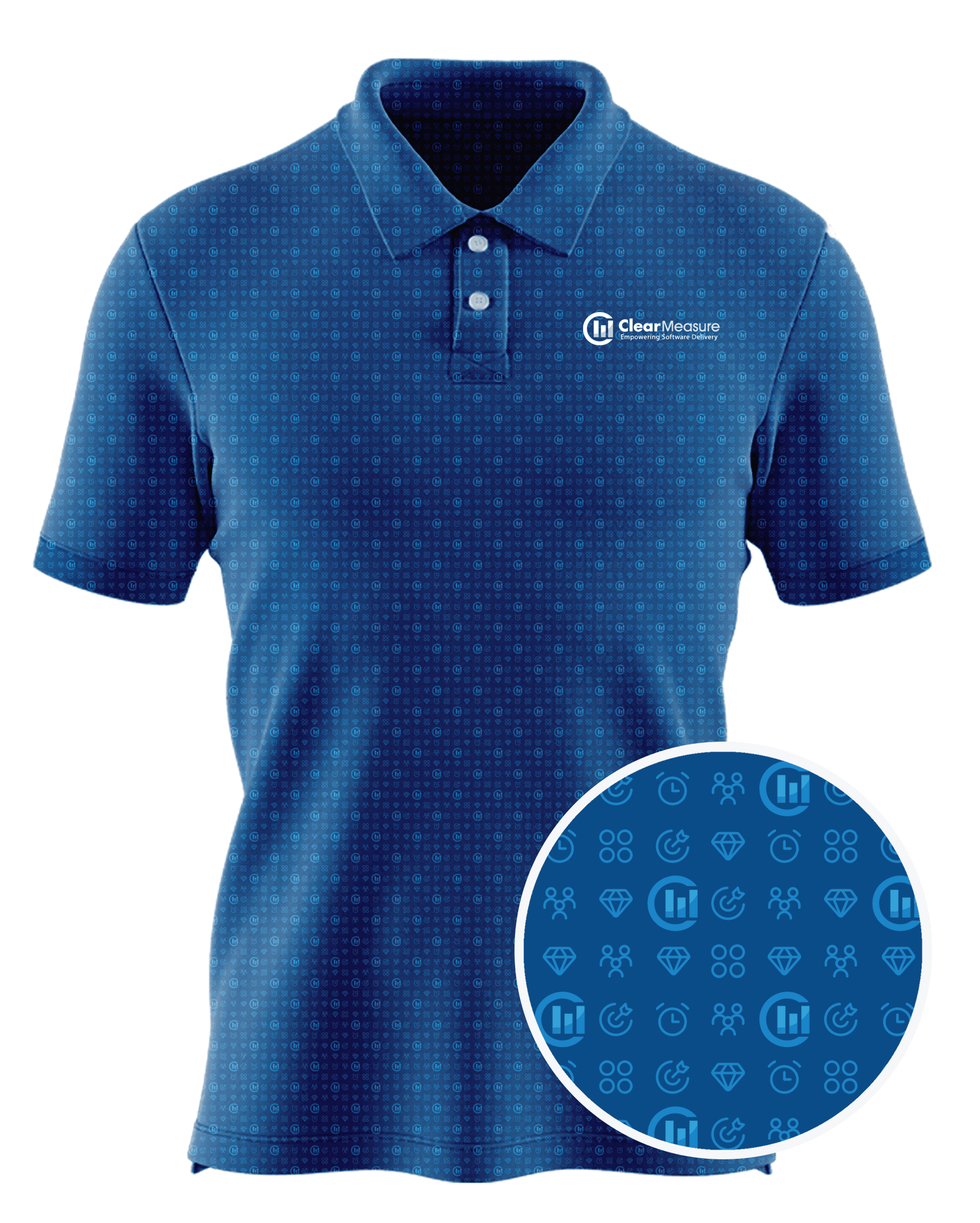 Clear Measure custom all-over print polo
