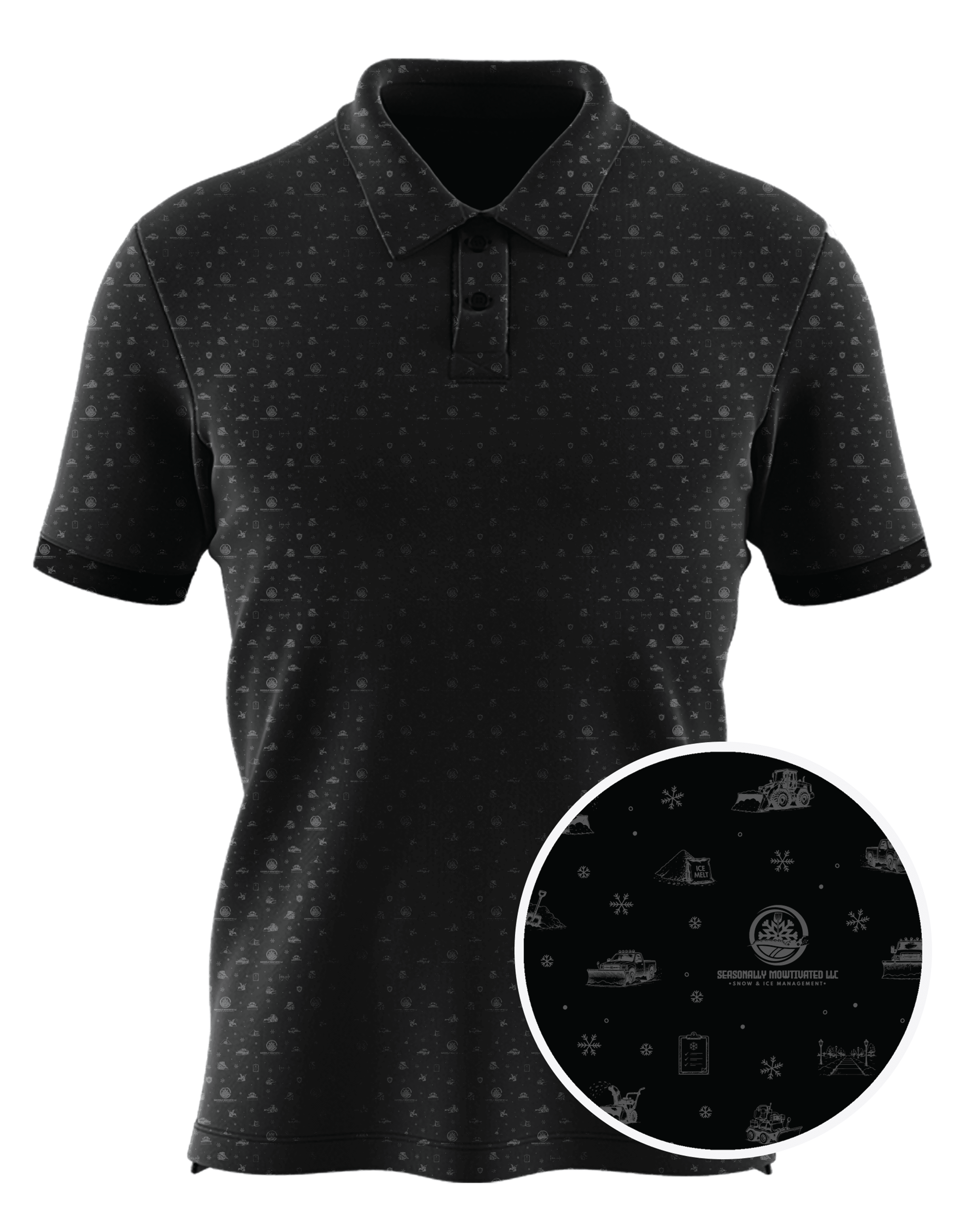 Seasonally Mowtivated LLC custom all-over print polo