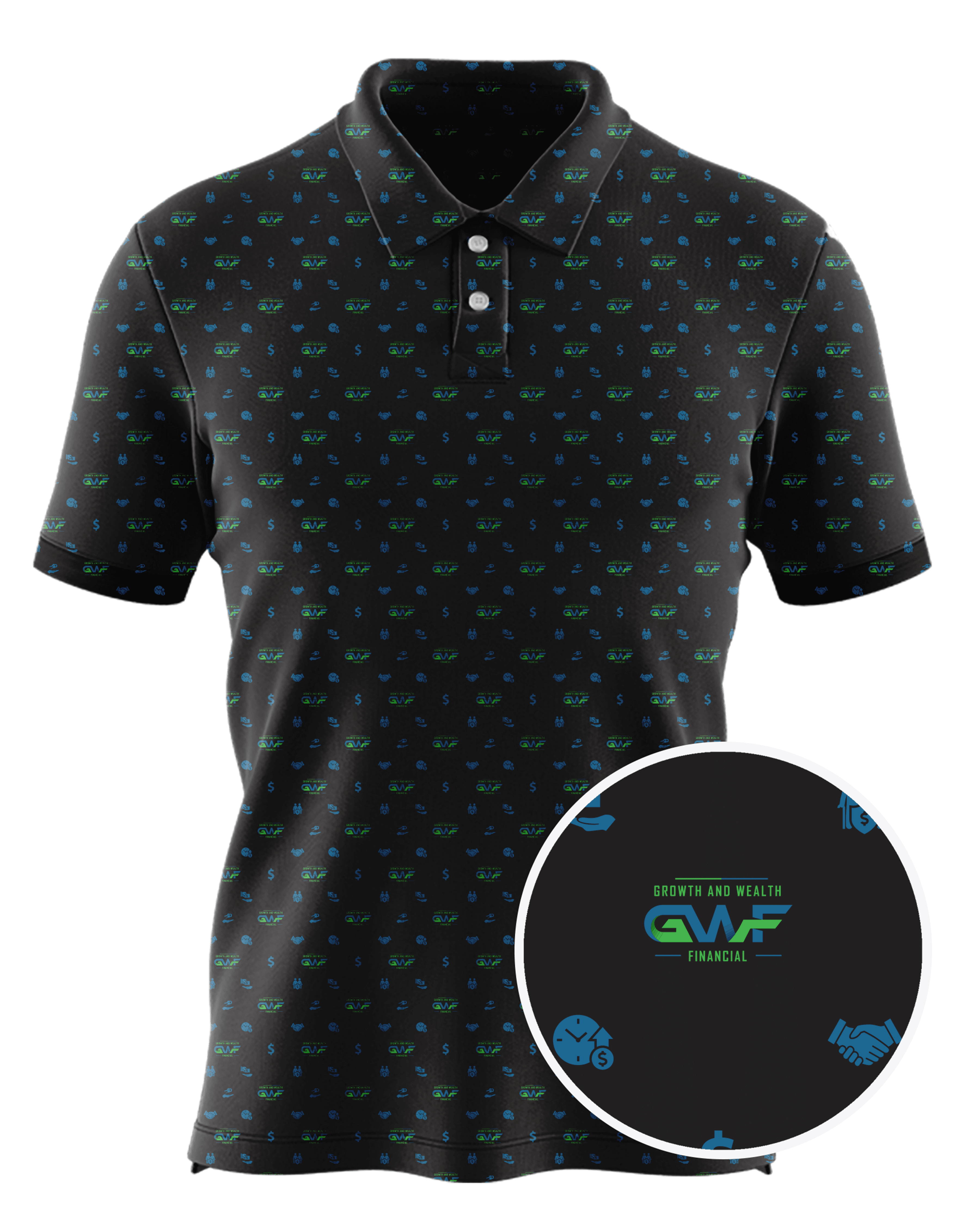 Growth and Wealth Financial custom all-over print polo