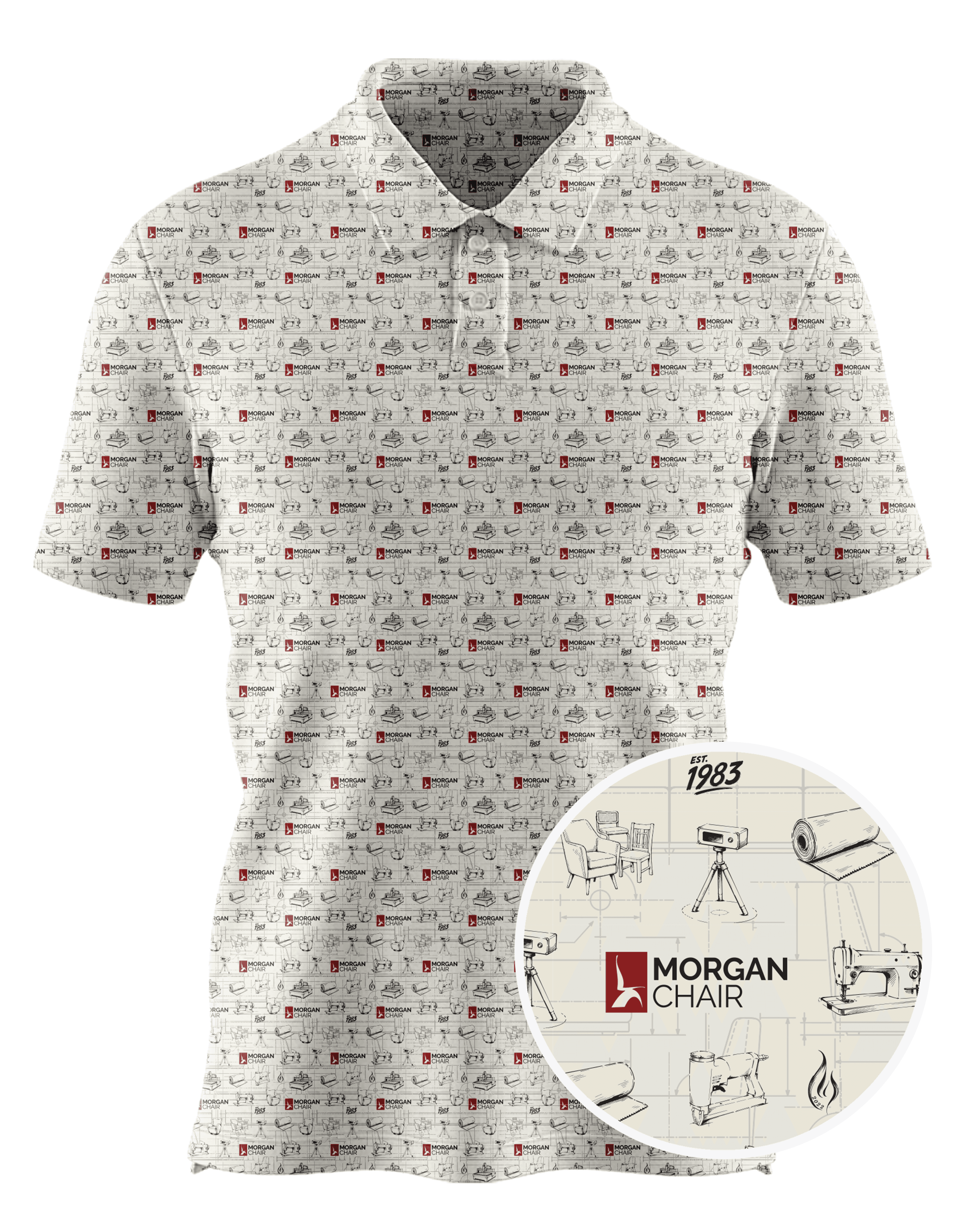 Morgan Chair custom all-over print polo