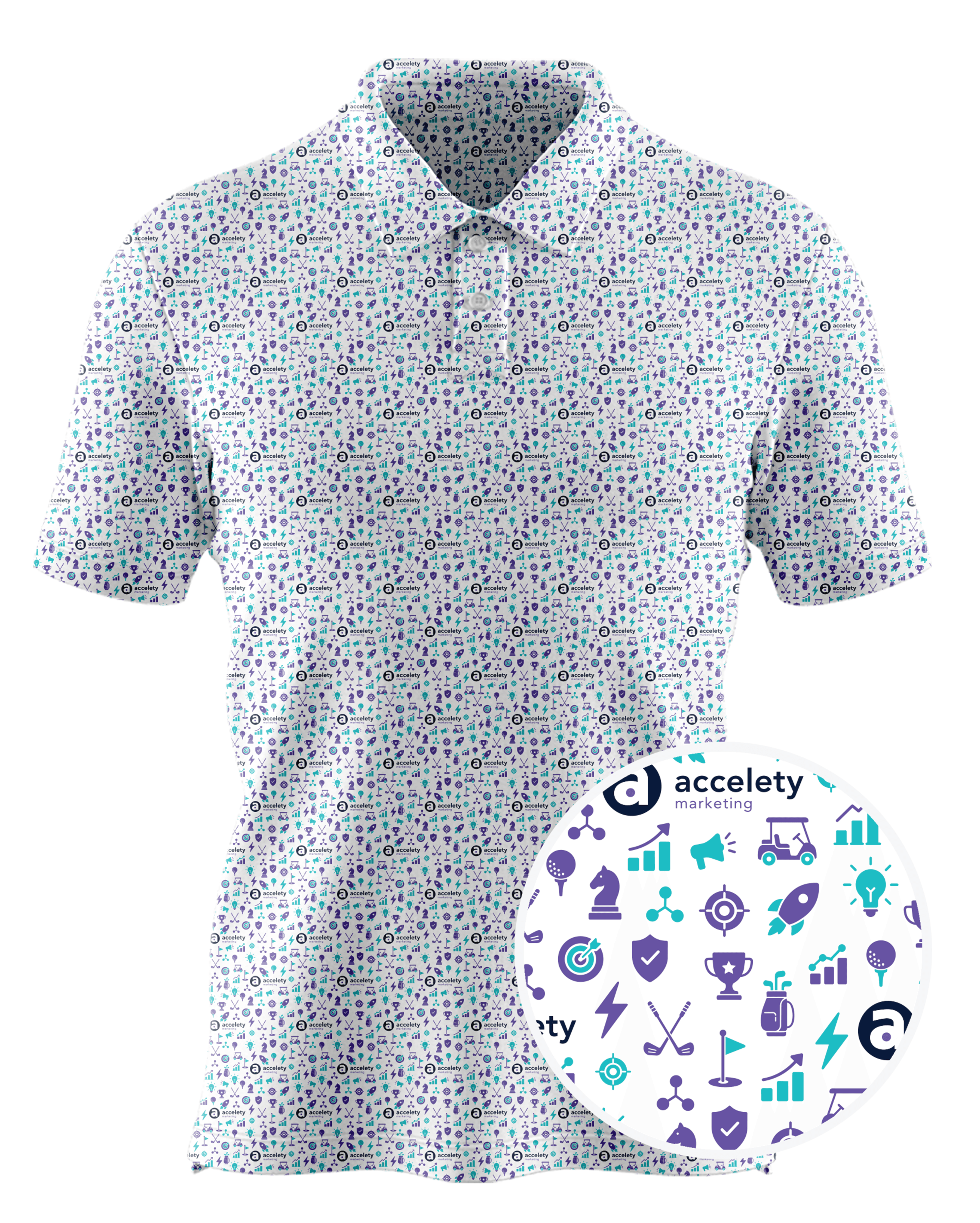 Accelety Marketing custom all-over print polo