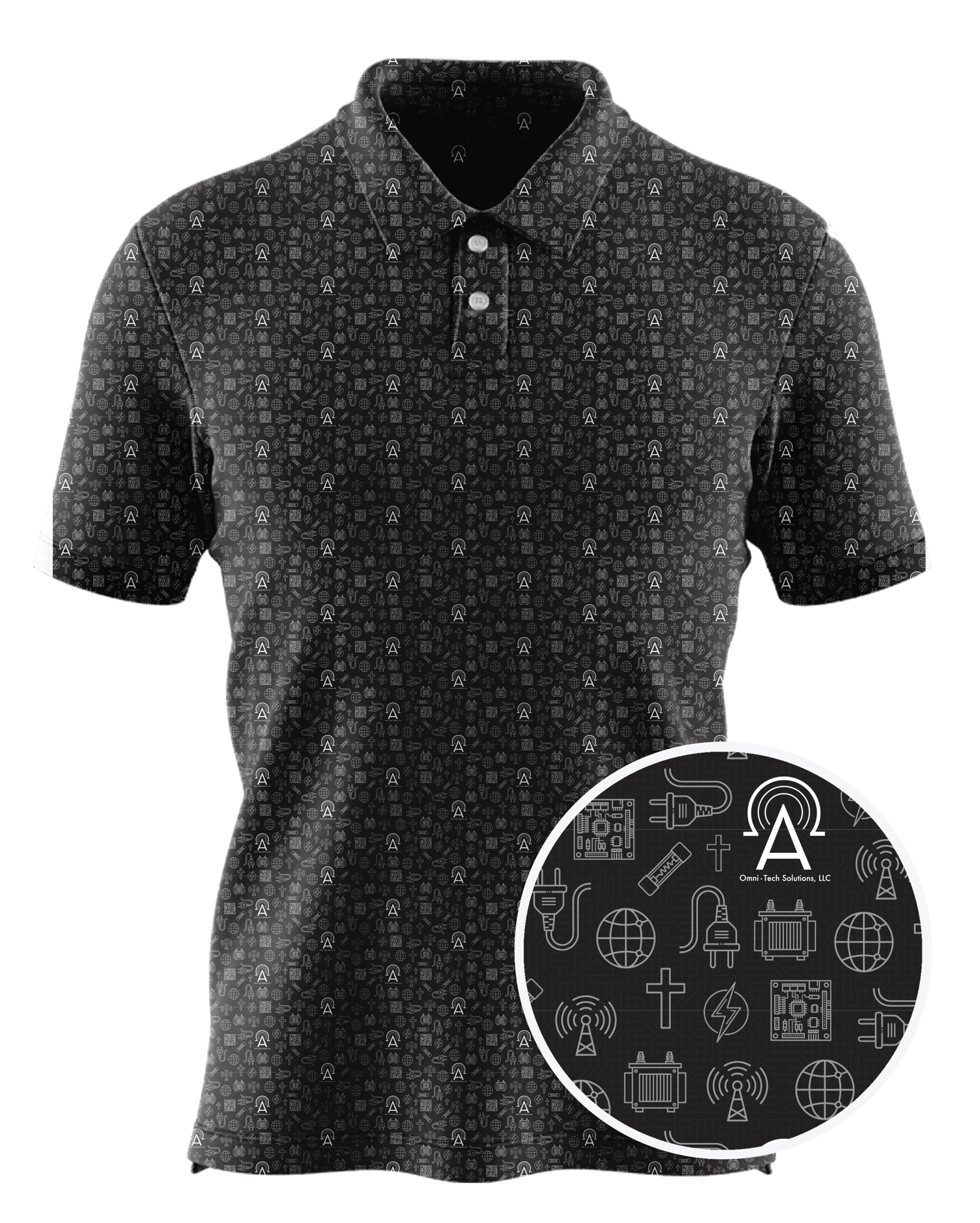 Omni-Tech Solutions, LLC custom all-over print polo