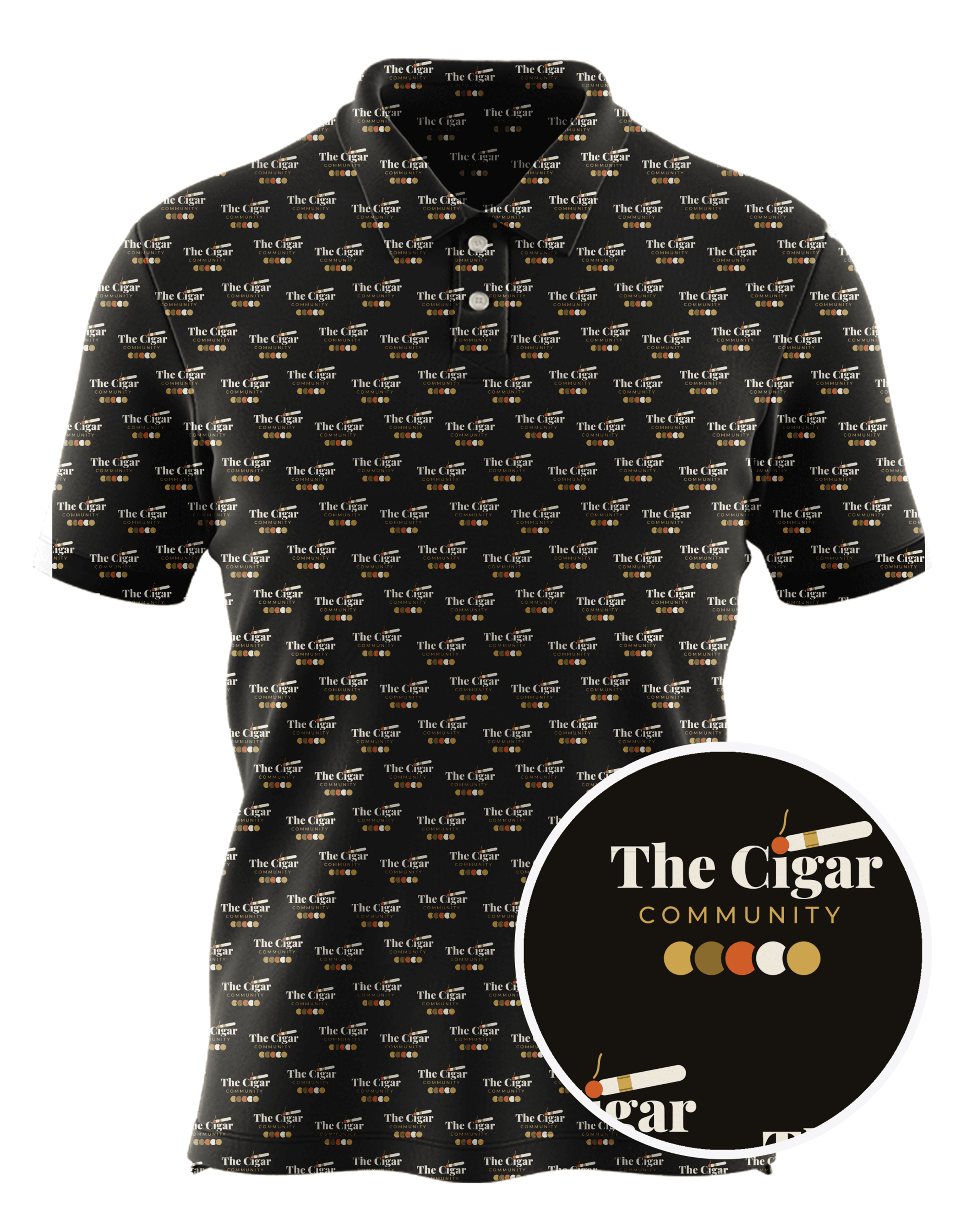 The Cigar Community custom all-over print polo