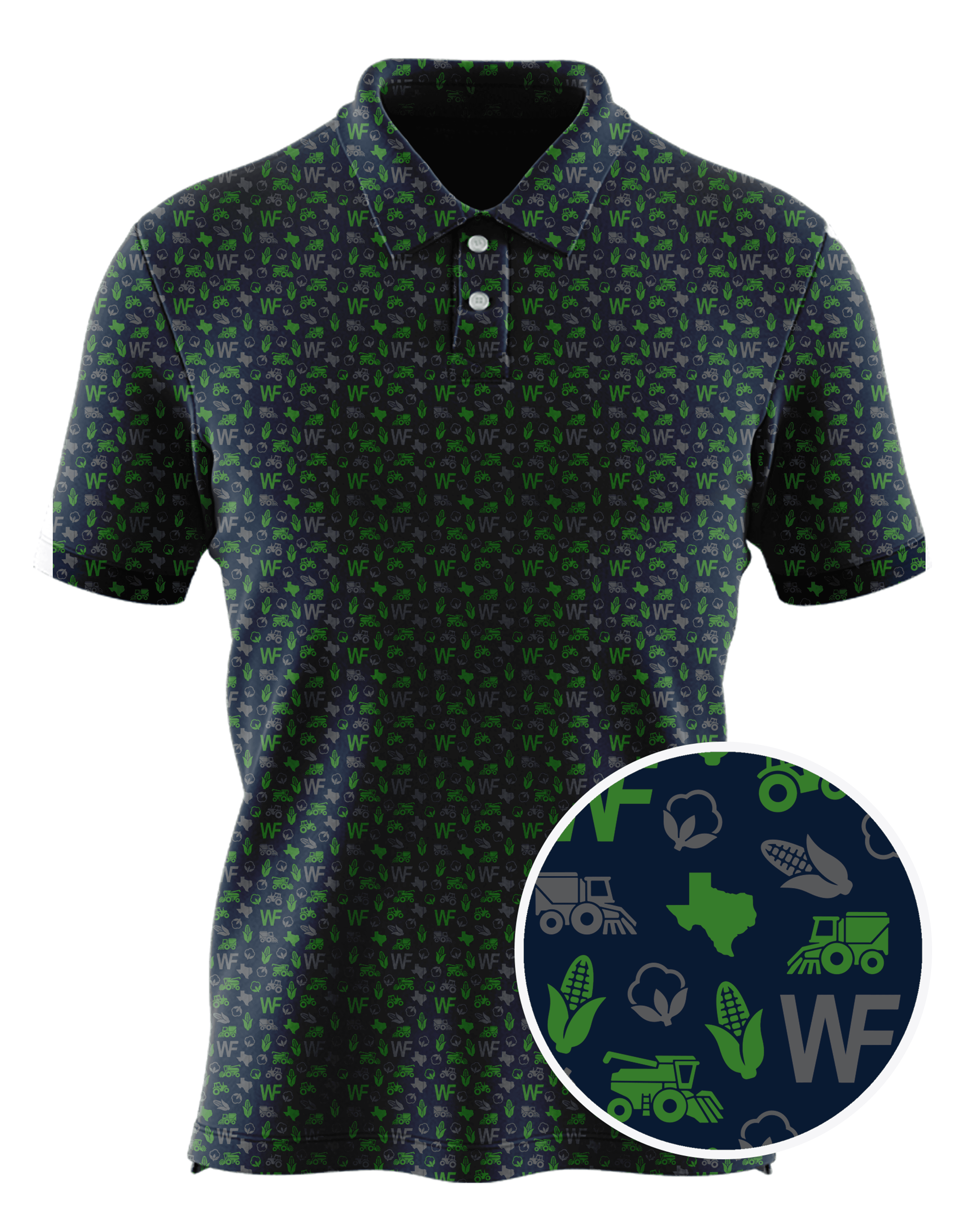 WILLIAMS FARMS custom all-over print polo