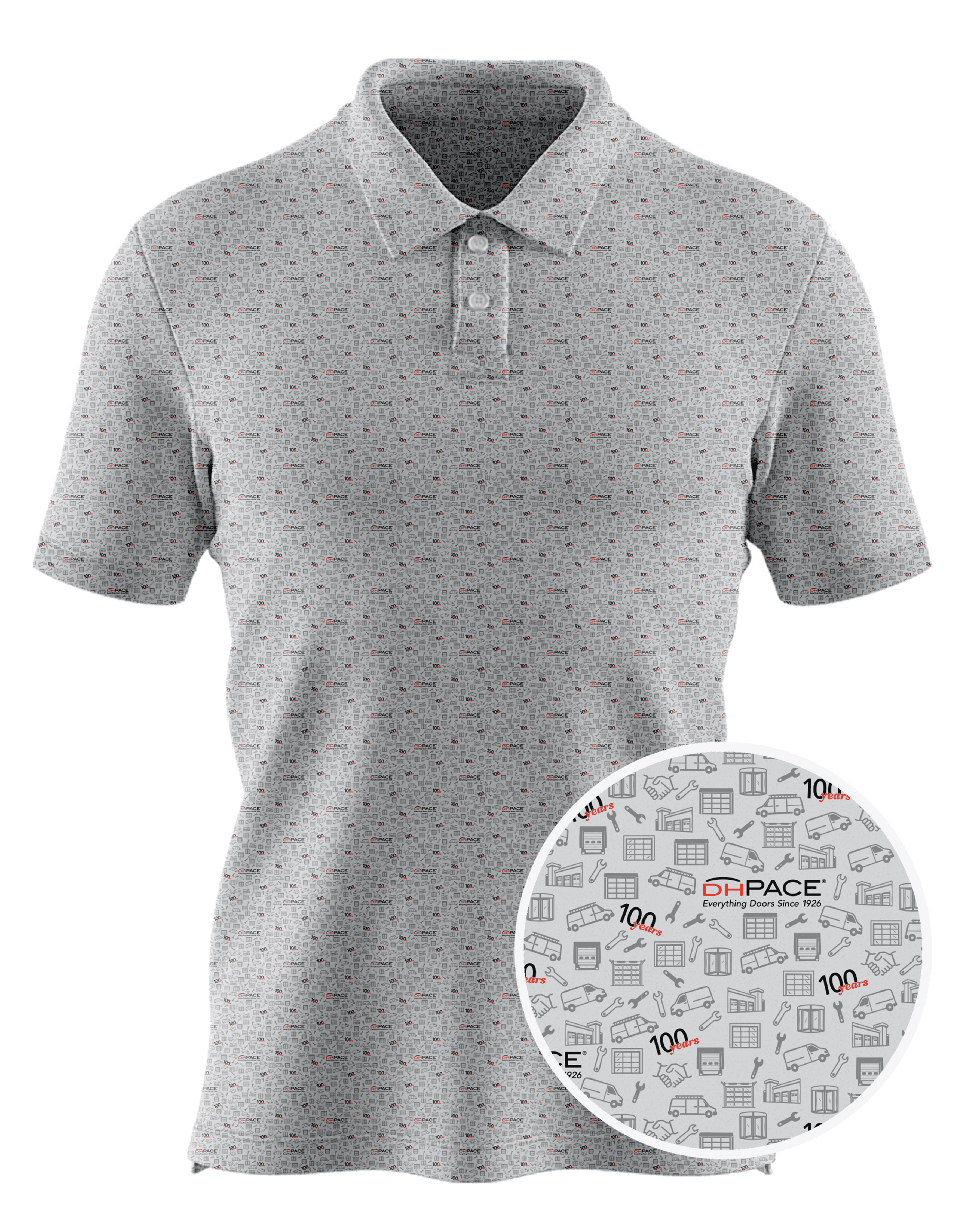 DH Pace custom all-over print polo