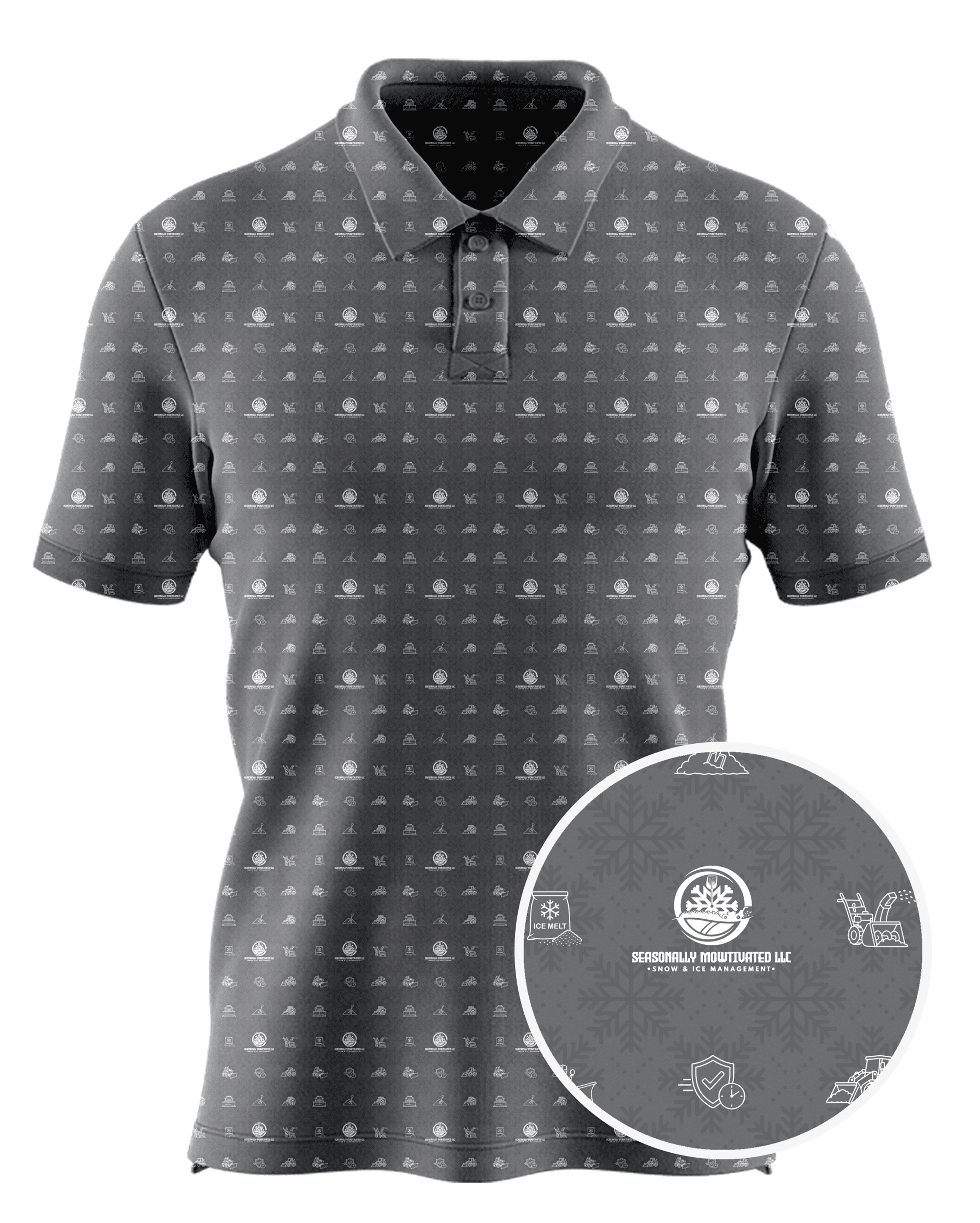 Seasonally Mowtivated LLC custom all-over print polo
