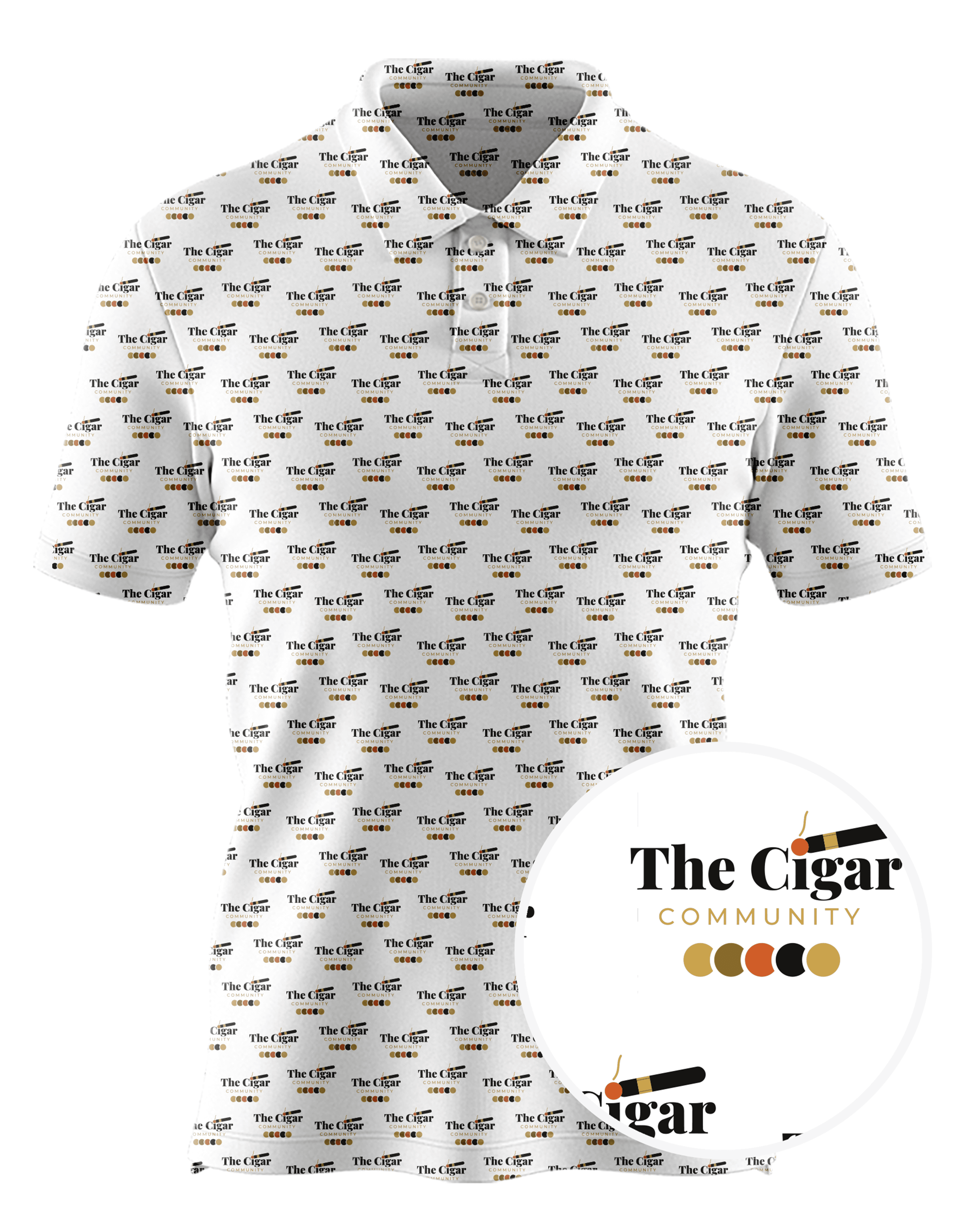 The Cigar Community custom all-over print polo