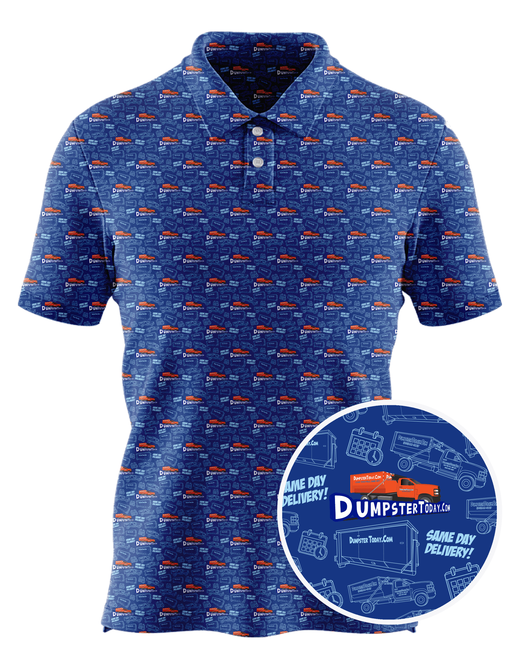 Dumpster Today custom all-over print polo