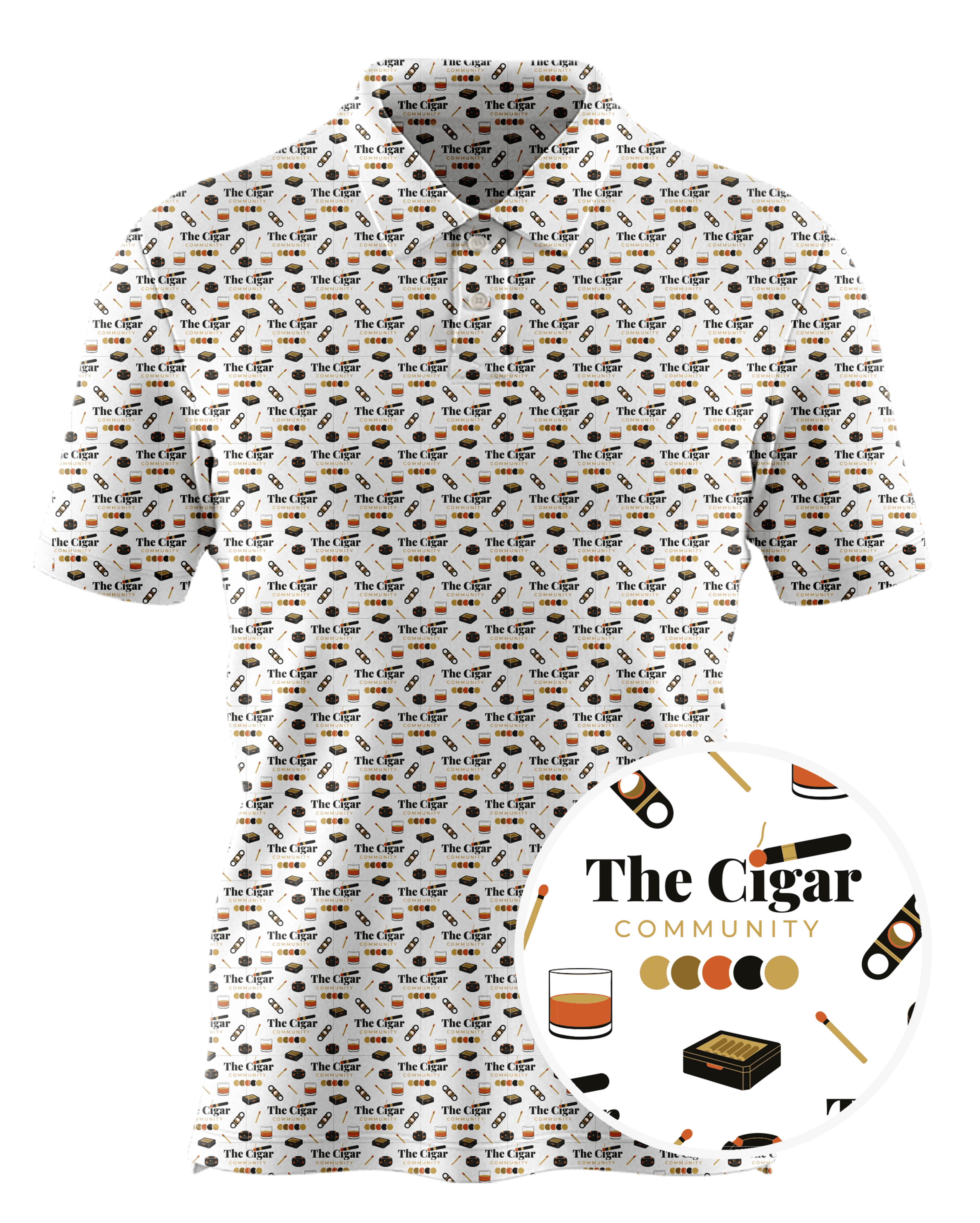 The Cigar Community custom all-over print polo
