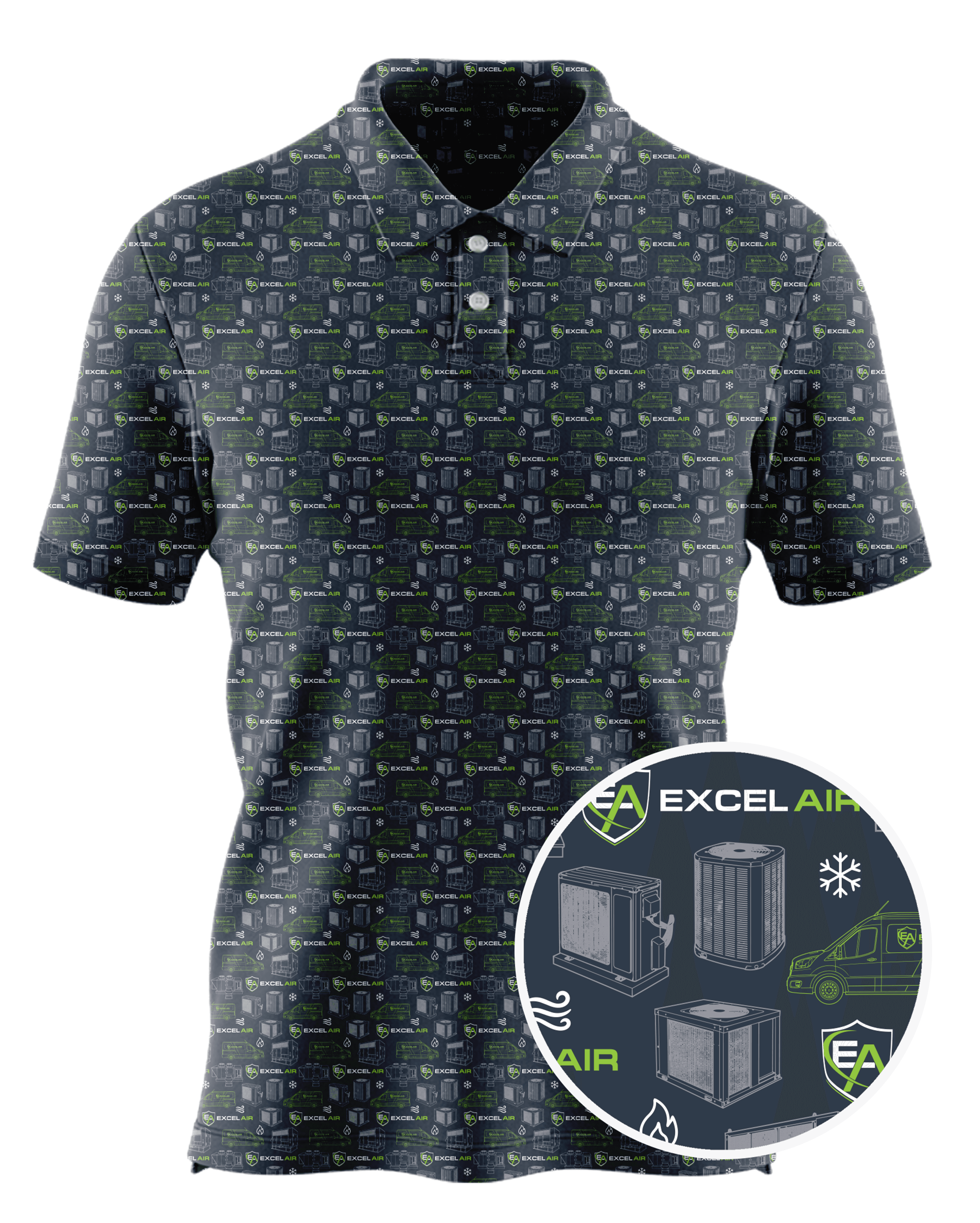 Excel Air custom all-over print polo