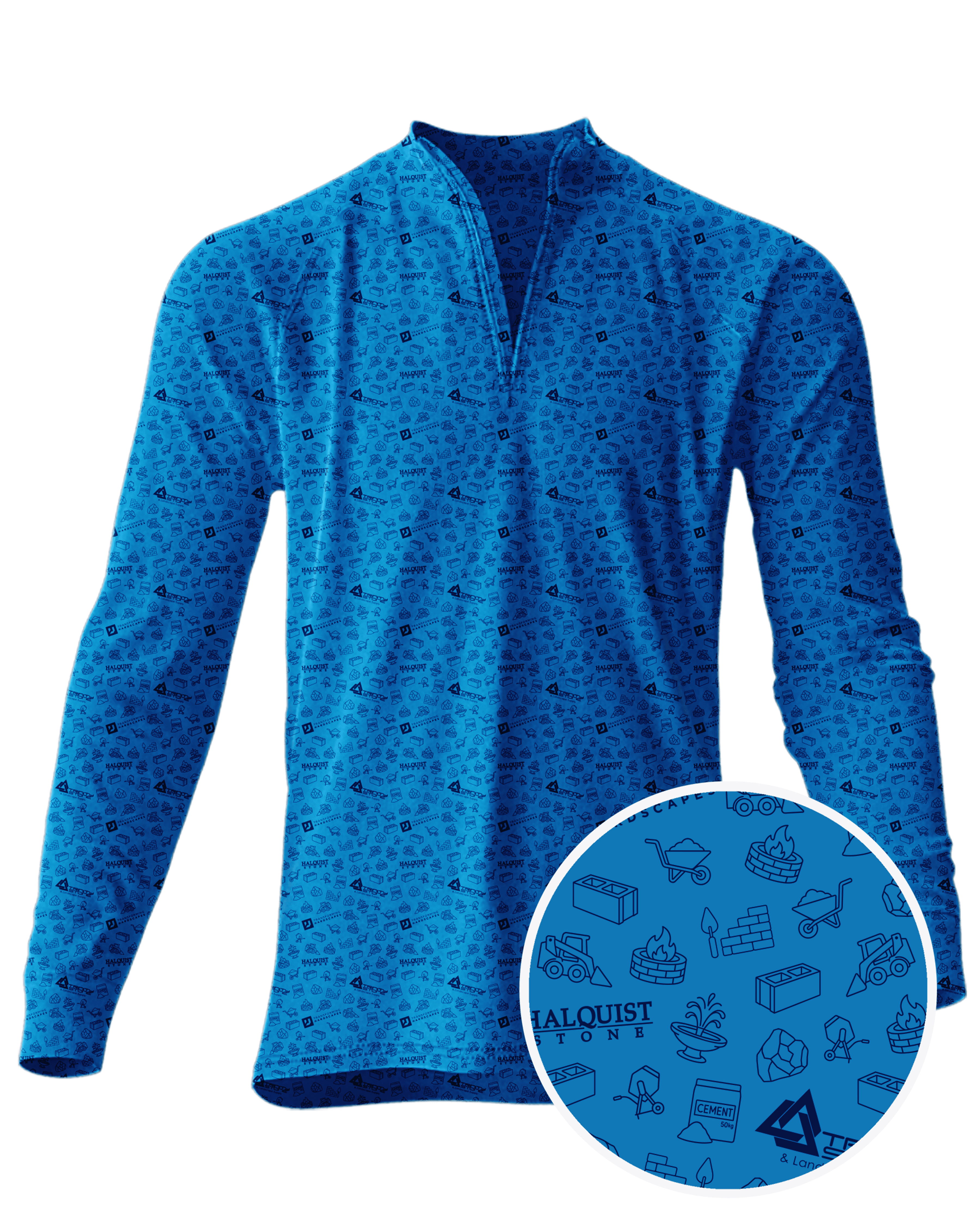 Trinity Stone & Landscape Supply custom all-over print polo
