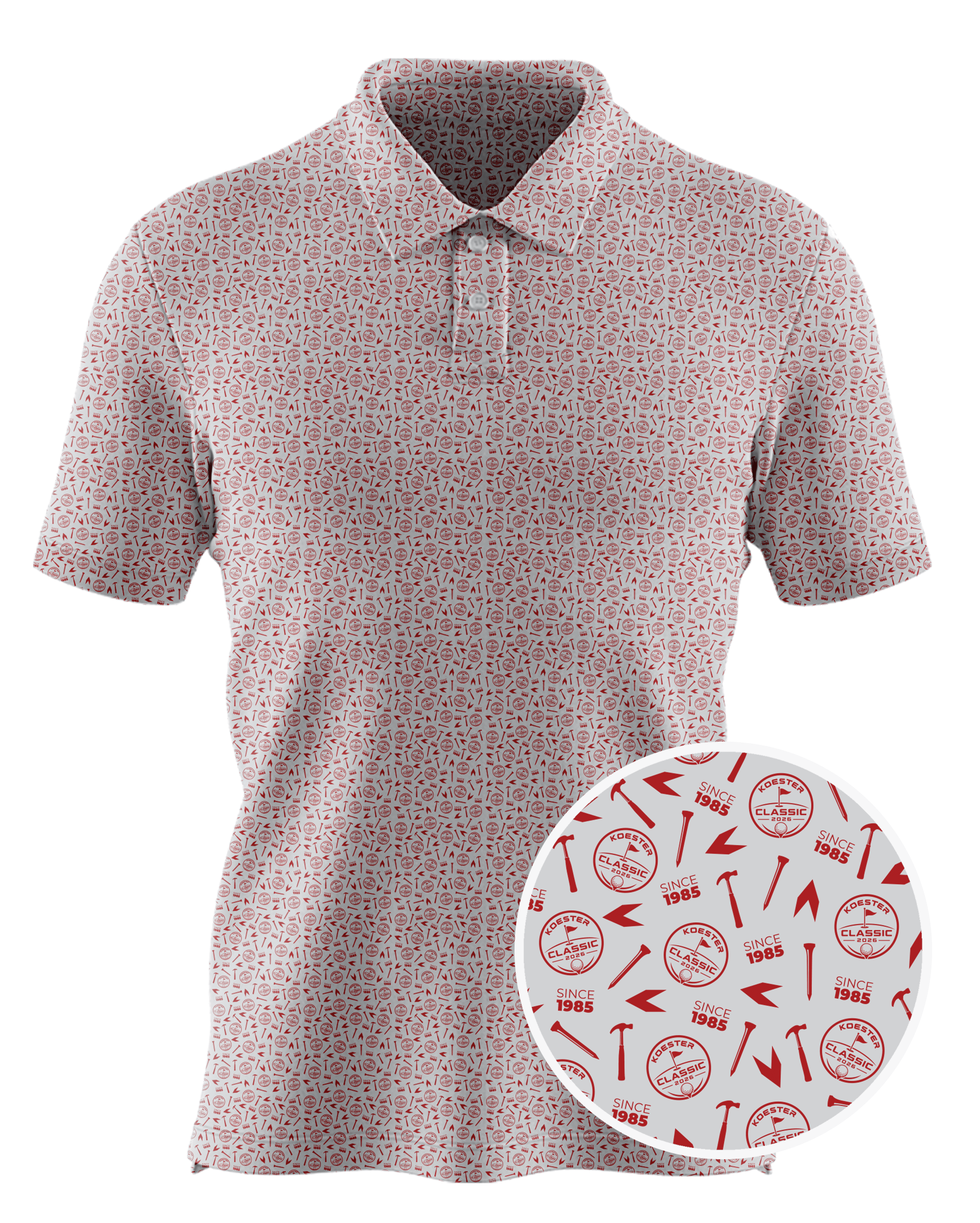 Koester Construction Company, Inc. custom all-over print polo