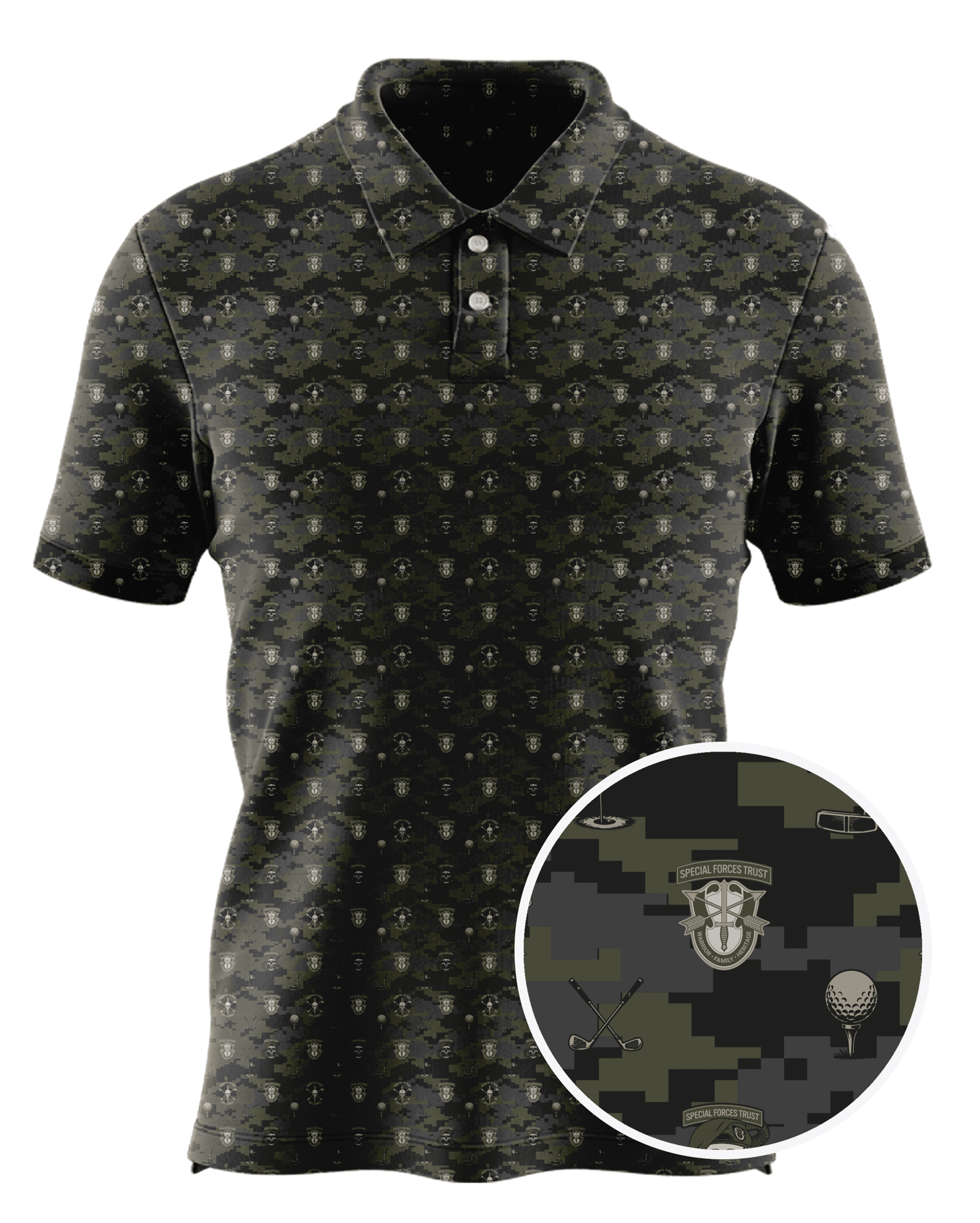 Special Forces Trust custom all-over print polo