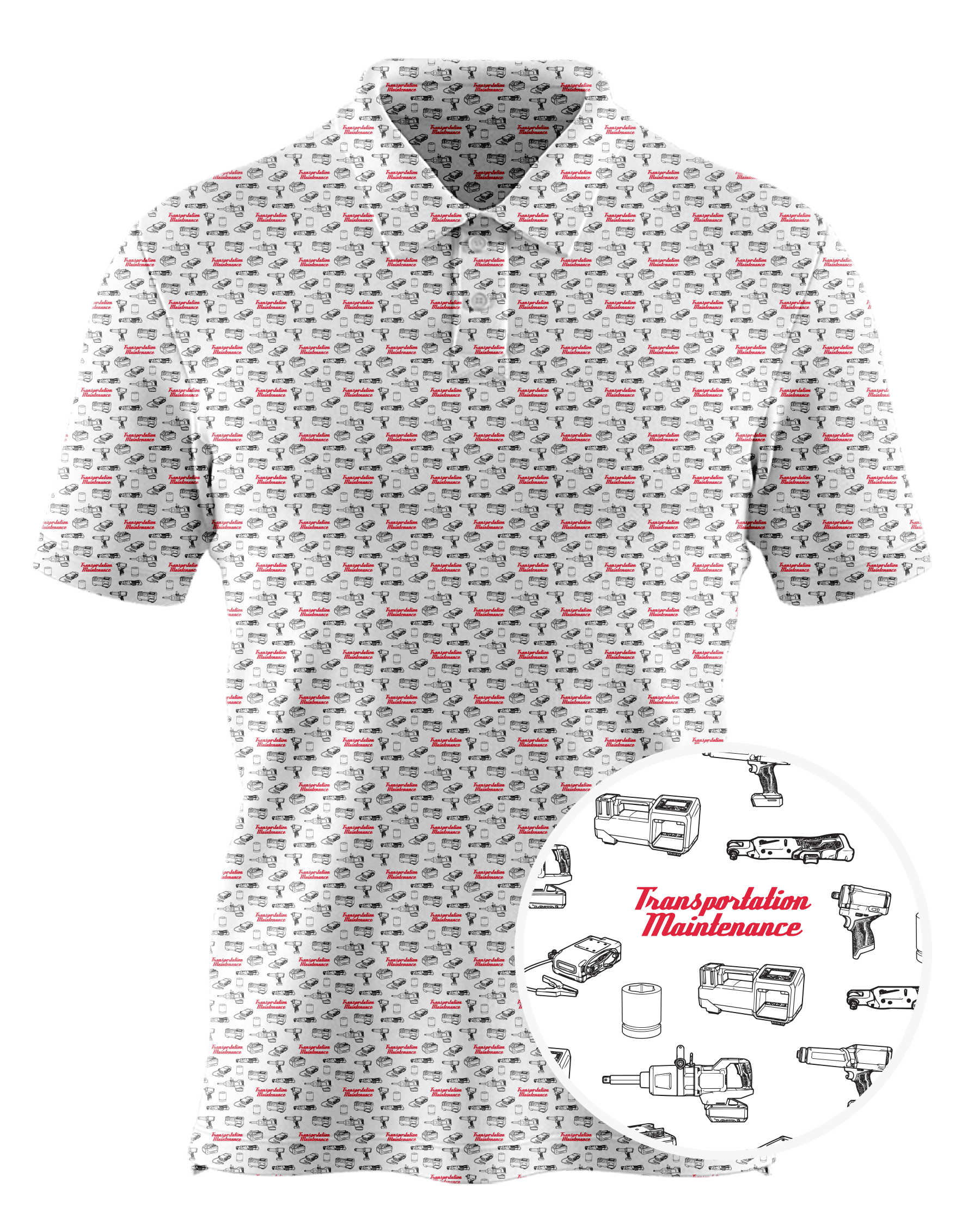 Milwaukee Tool custom all-over print polo