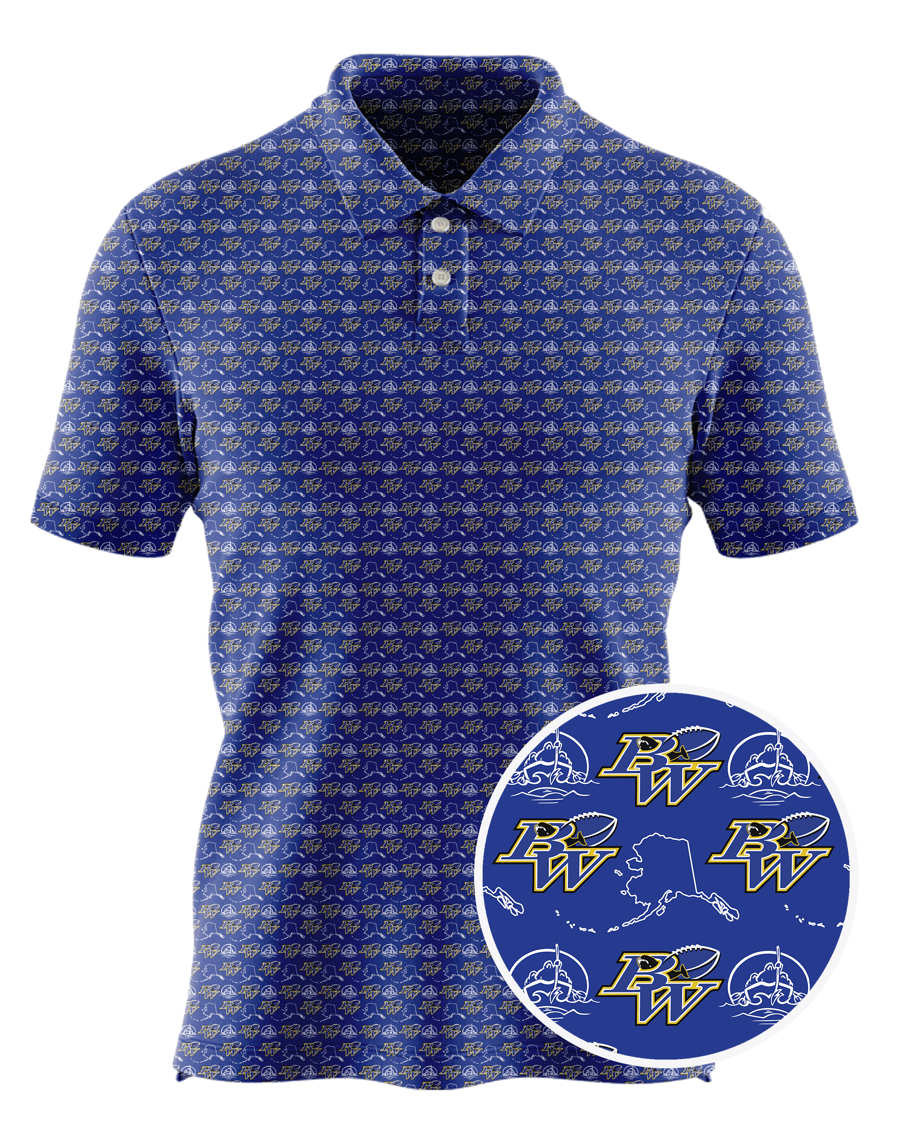 North Slope Borough School District custom all-over print polo