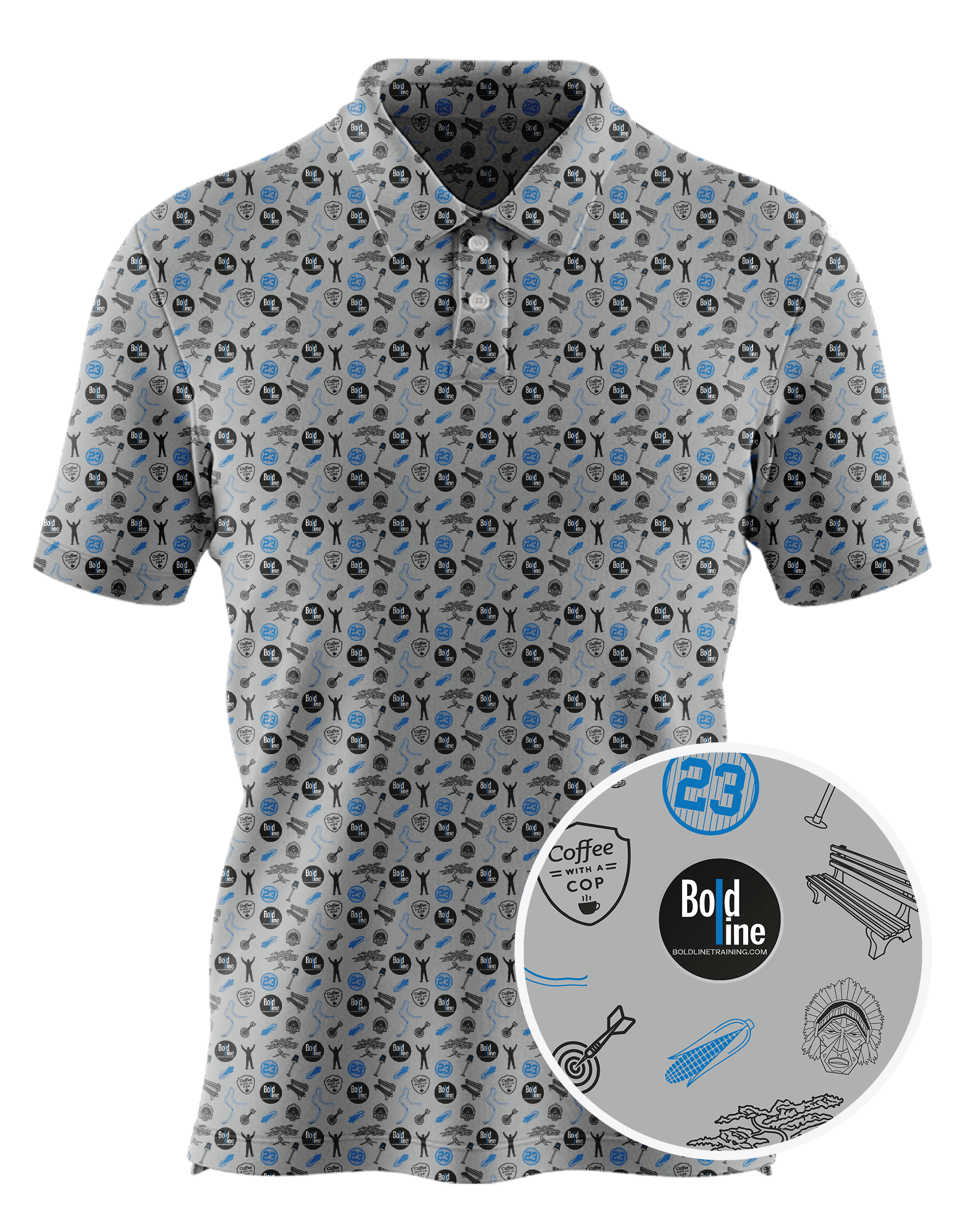 Boldline Training custom all-over print polo