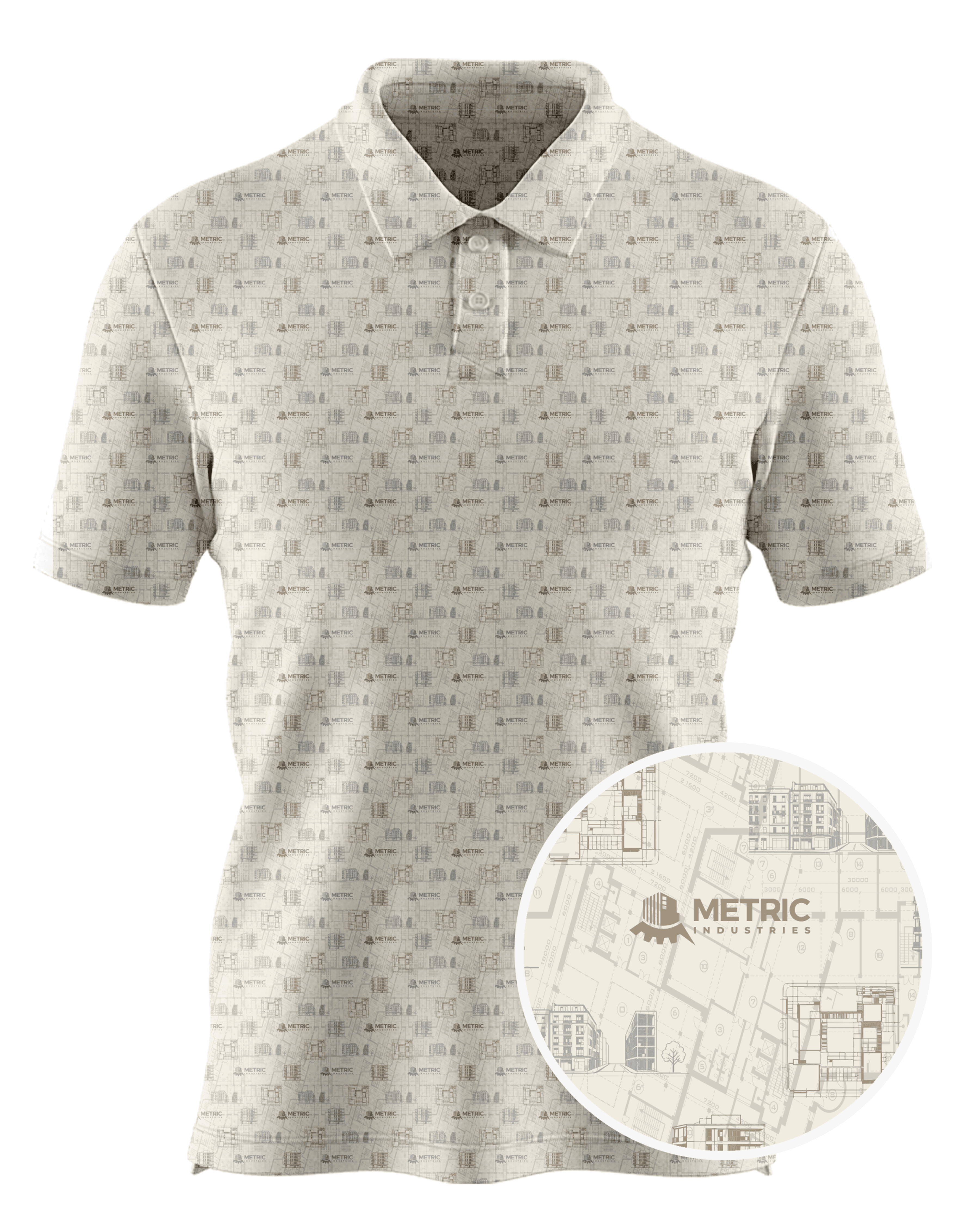 Metric Industries custom all-over print polo