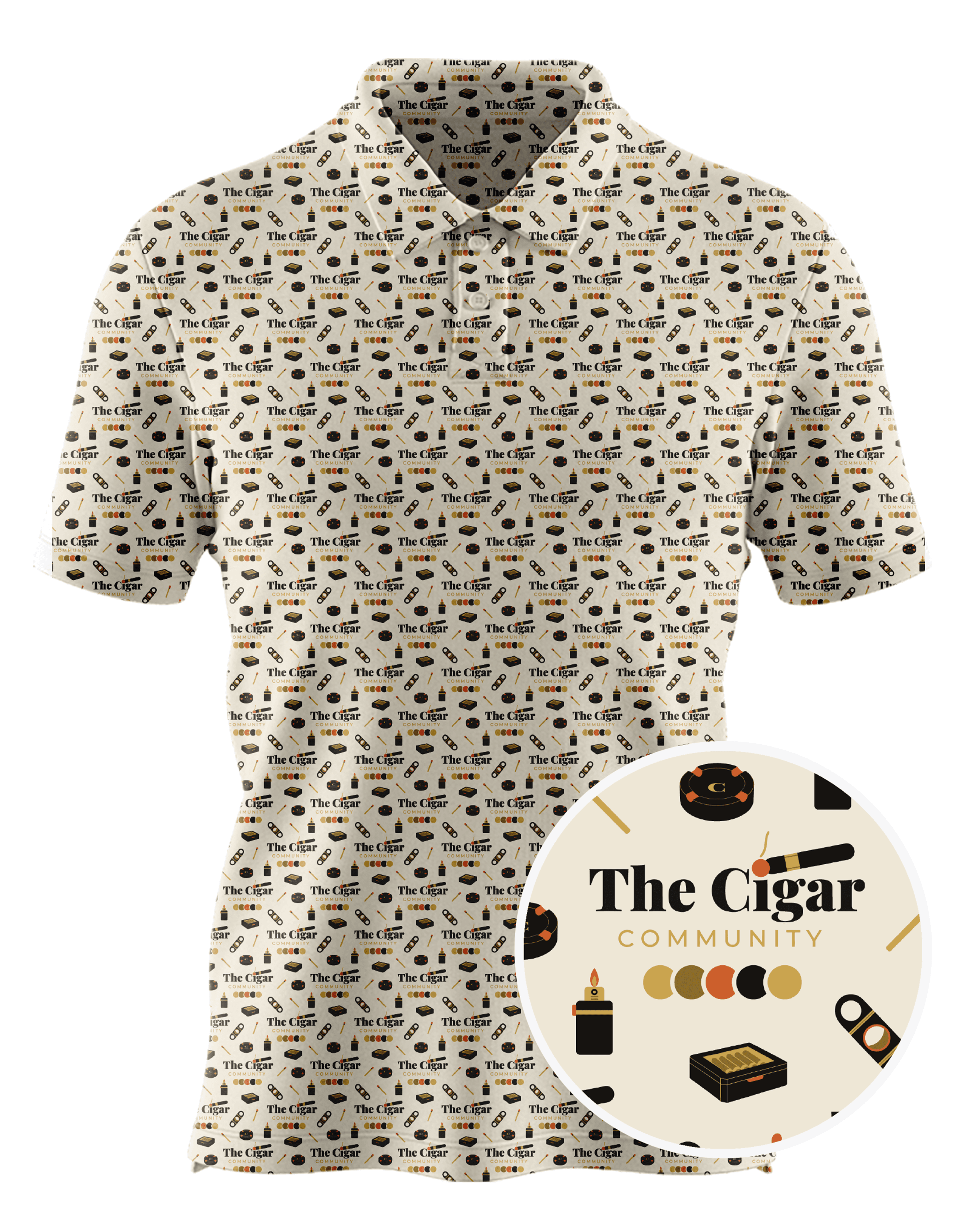 The Cigar Community custom all-over print polo
