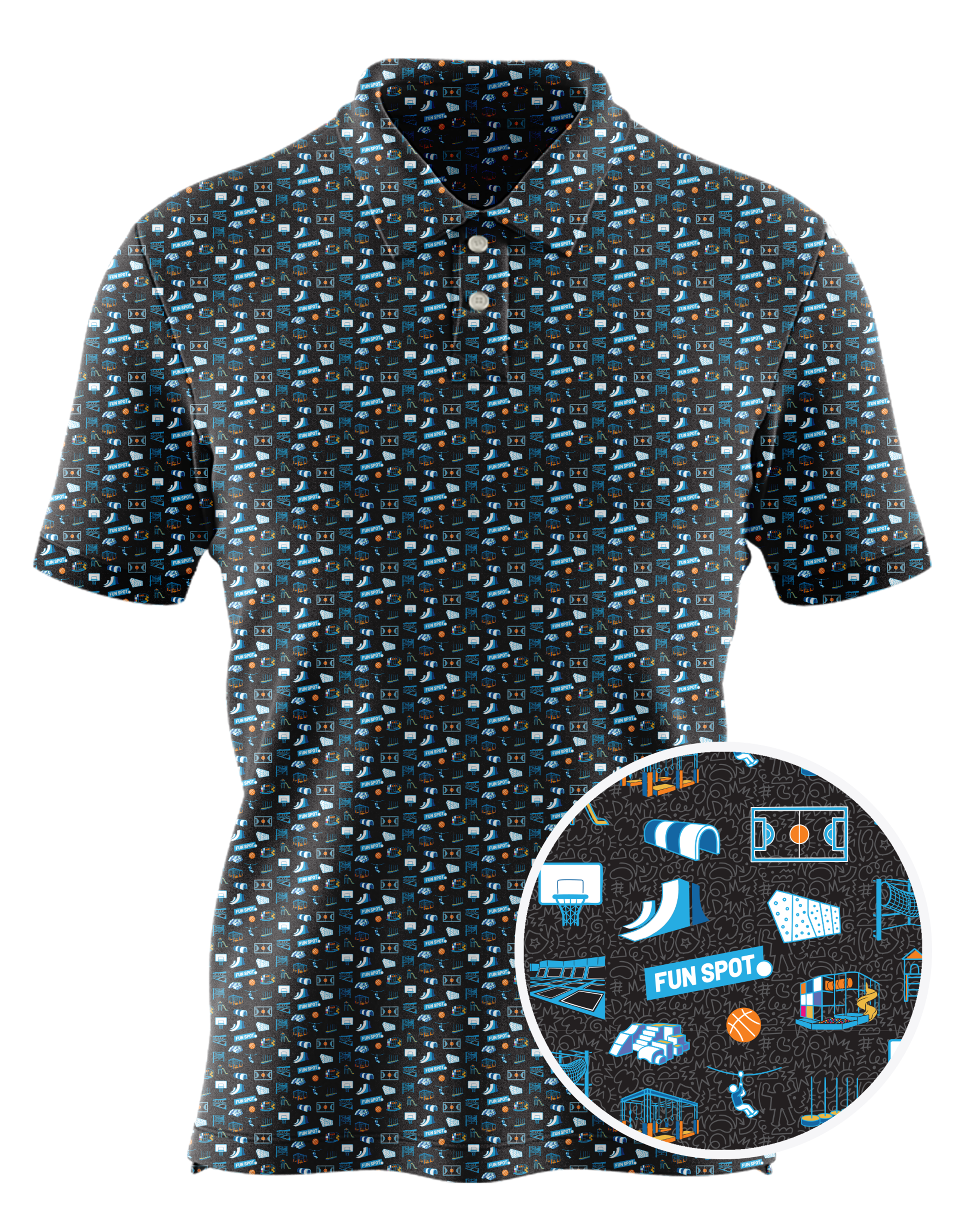 Fun Spot Manufacturing custom all-over print polo