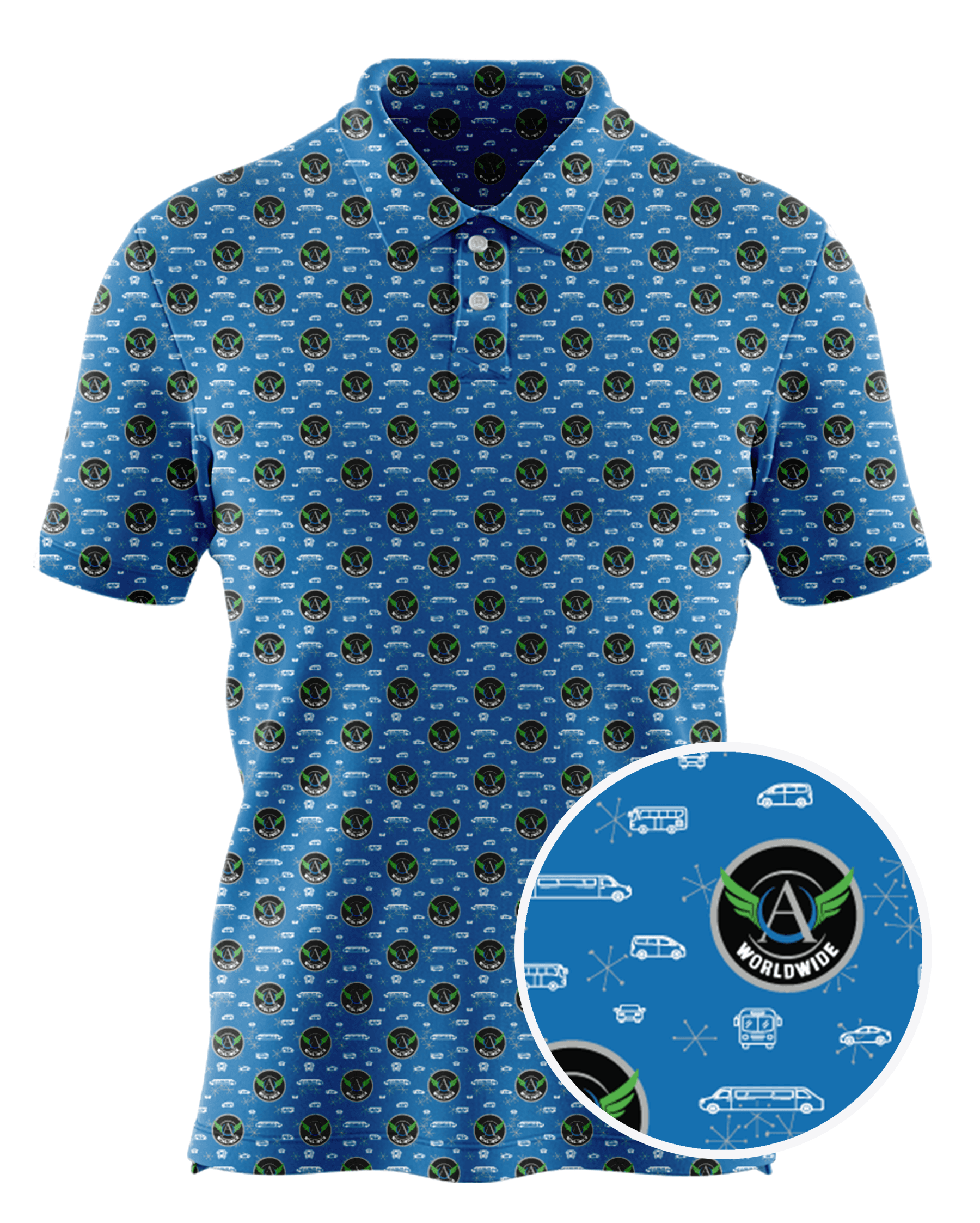 Angel Worldwide Transportation custom all-over print polo